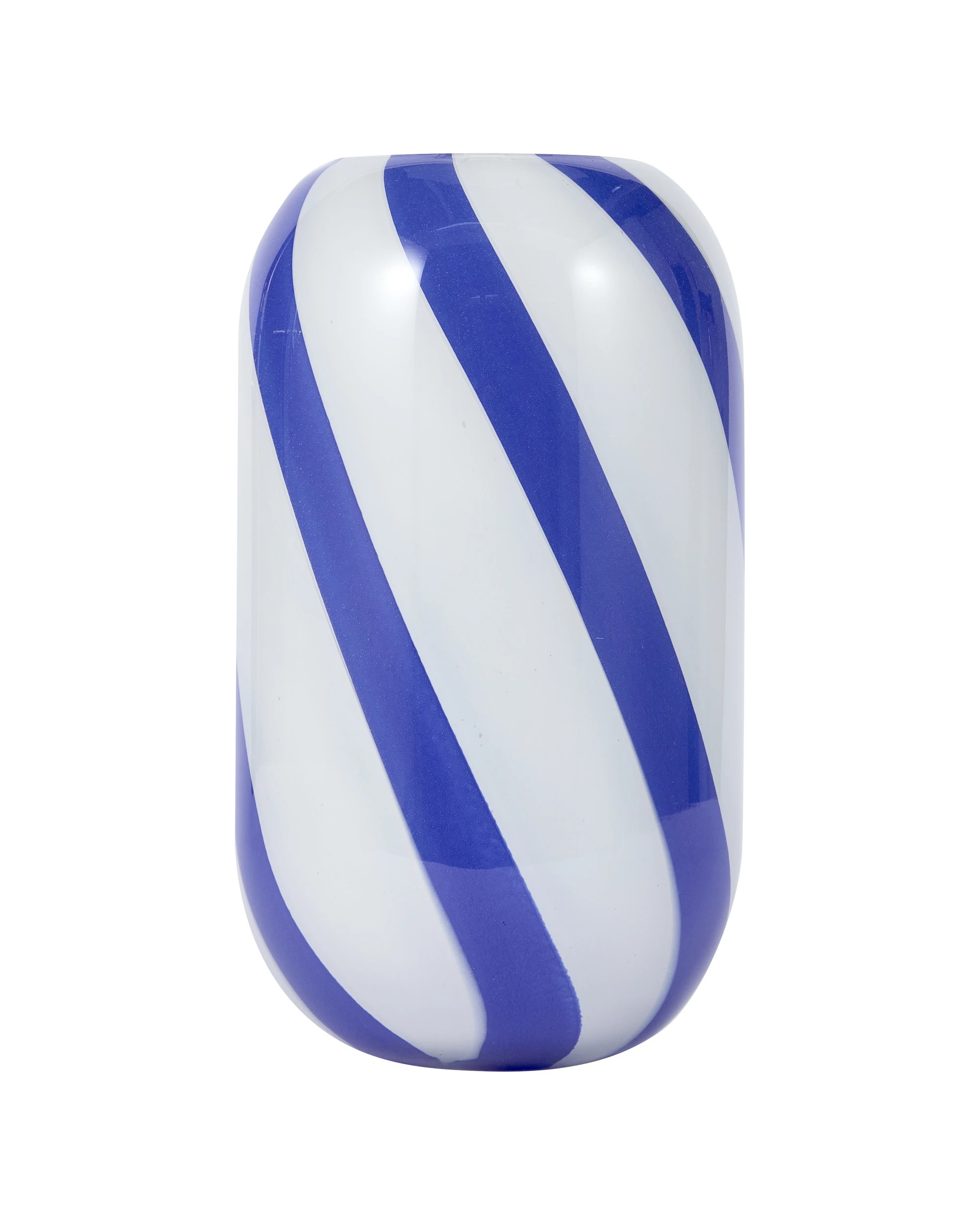2 Blue Swirl Stripe Glass Vase, 2 of 5