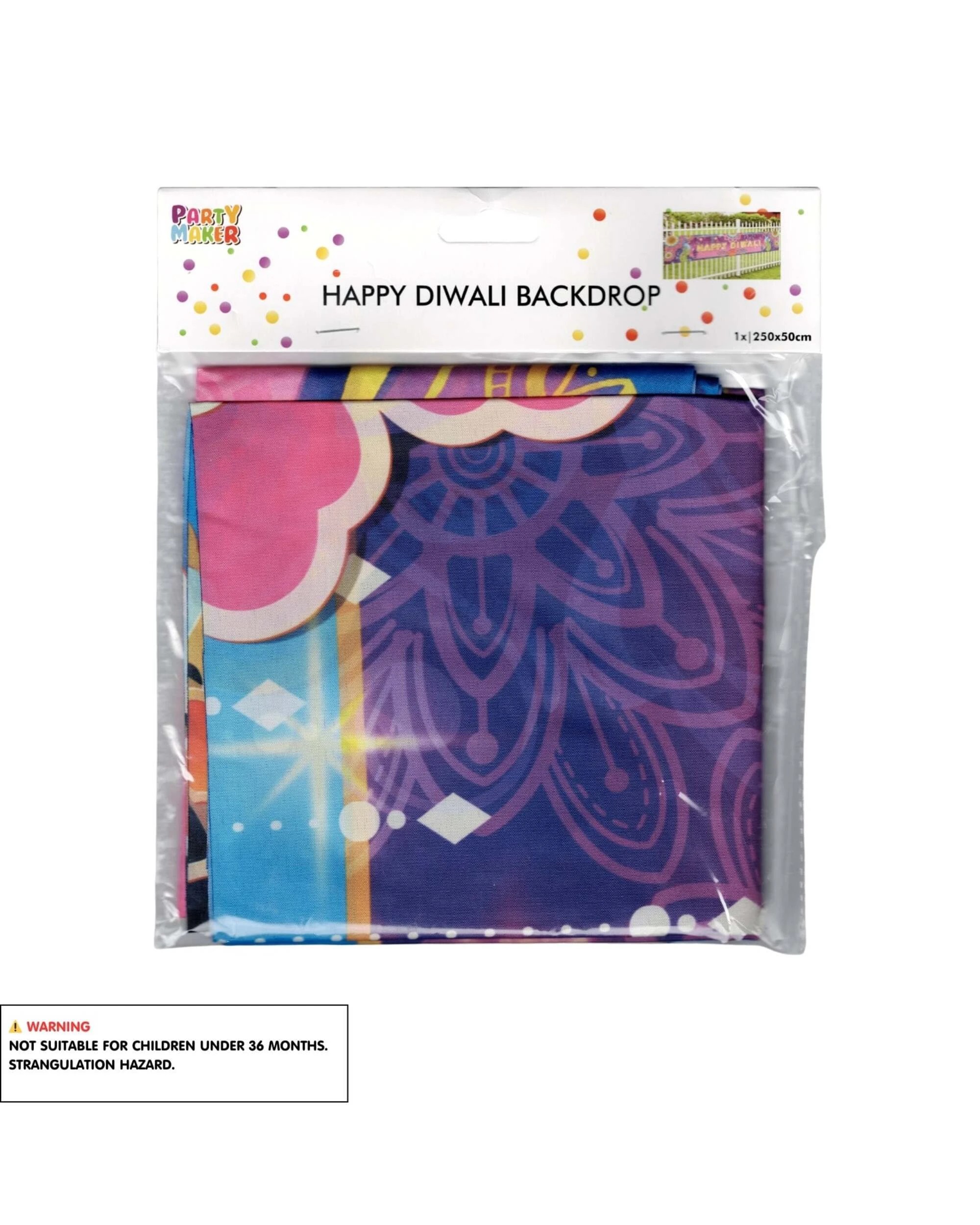 4 Party Maker Happy Diwali Fabric Backdrop Banner - Multi, 4 of 4