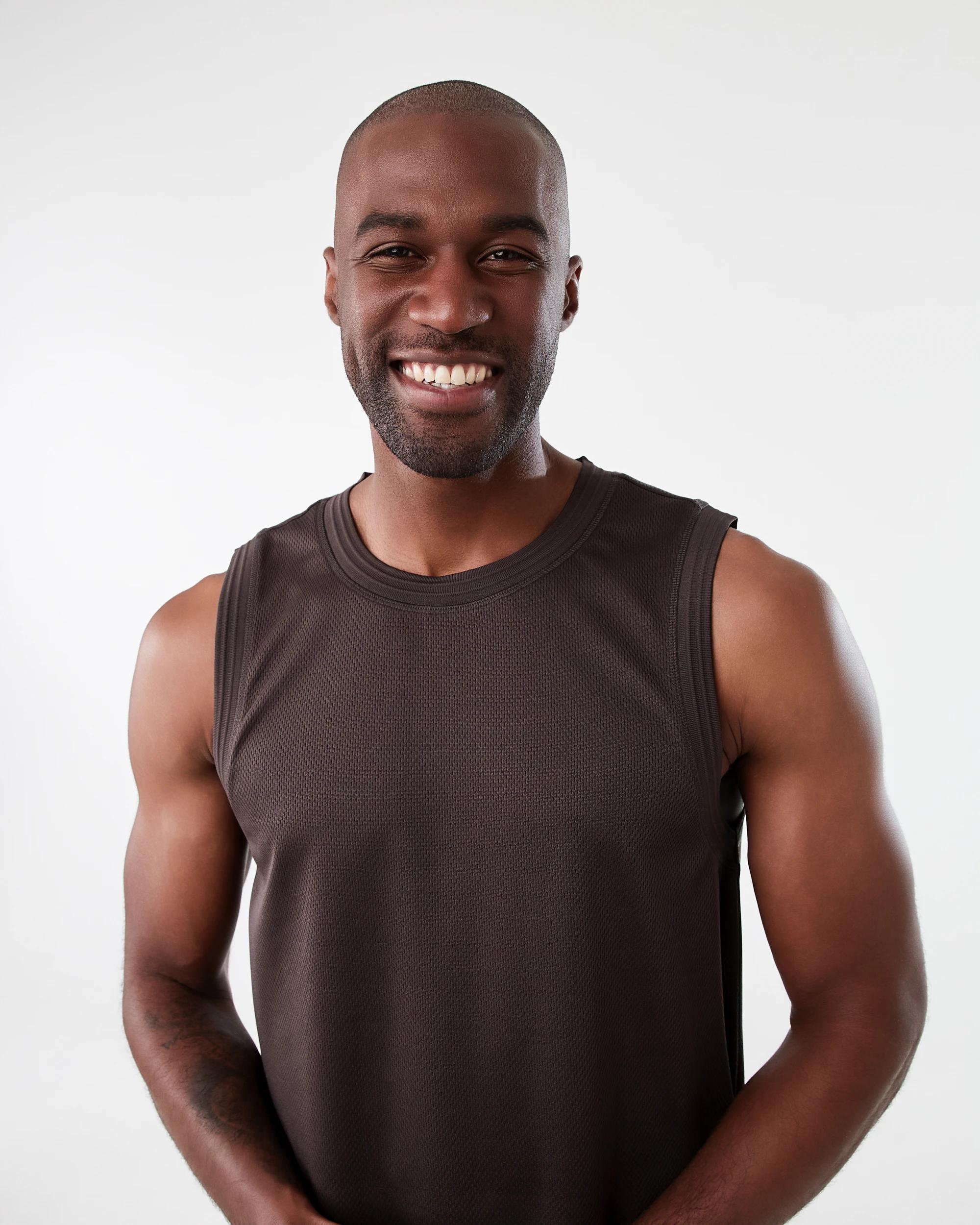 4 Active Mens Relaxed Basketball Tank Brn Maogny, 4 of 6