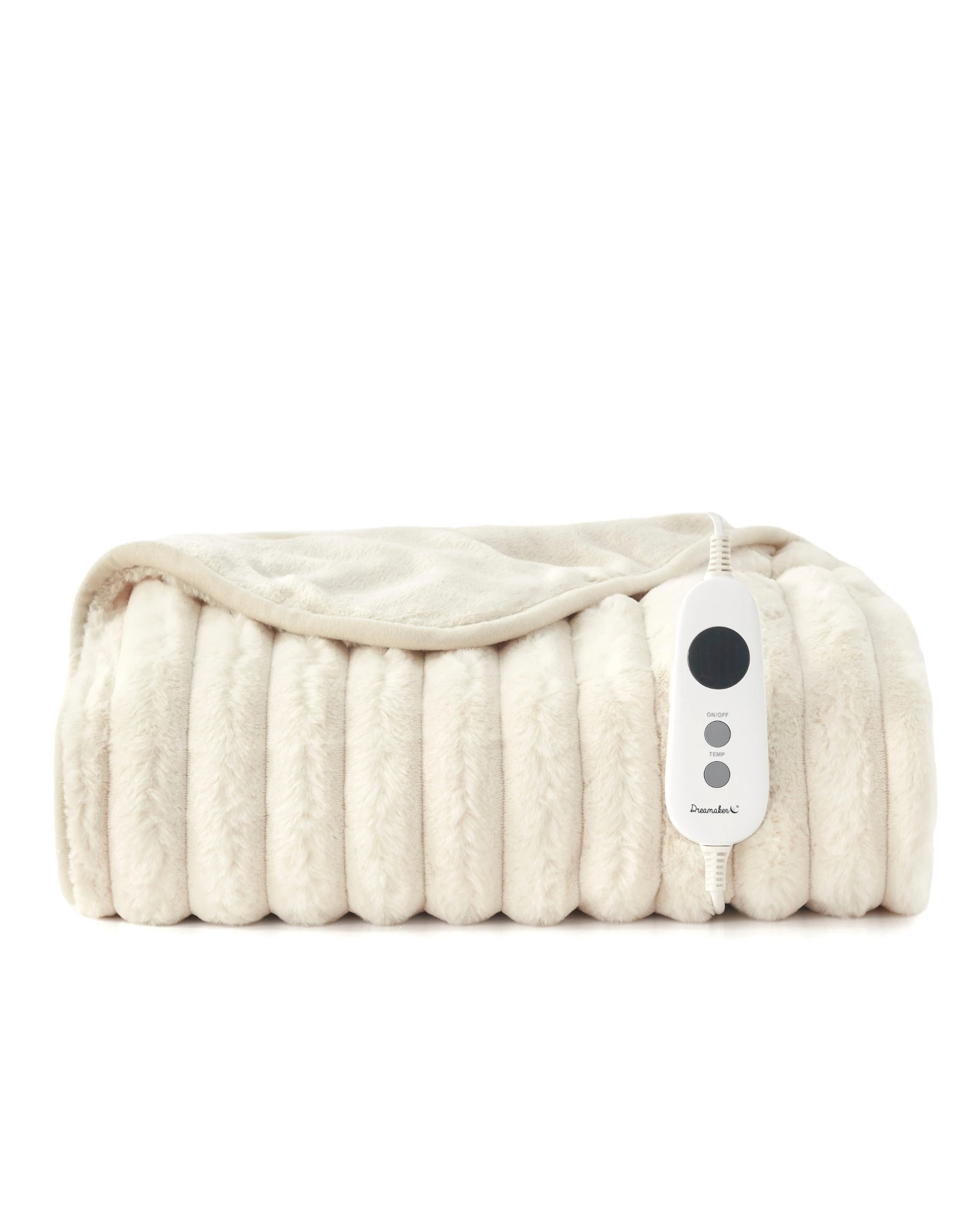 2 Dreamaker Cirra Chunky Embossed Fleece Heated Throw 130x160cm - Natural, 2 of 10