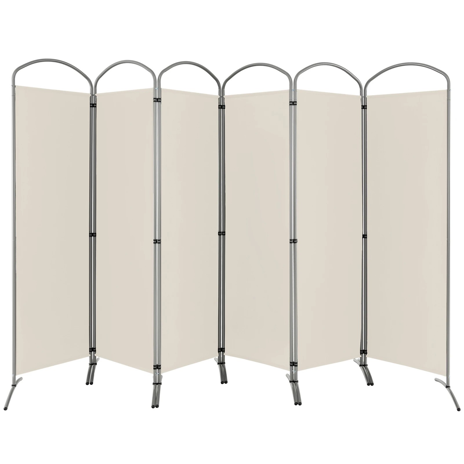 1 Costway 6-Panel Room Divider Folding Privacy Screen Wall Partition Stand Home Office - White, 1 of 1