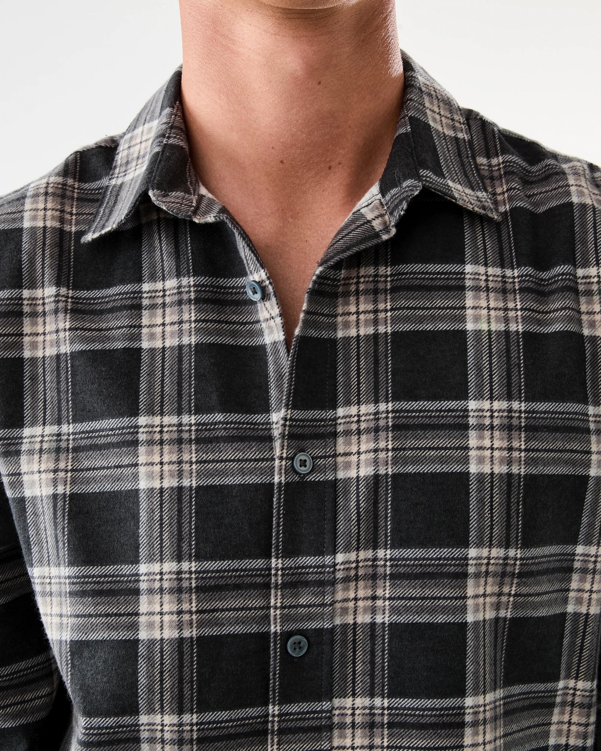 5 Long Sleeve Printed Plaid Shirt Blk Check, 5 of 7