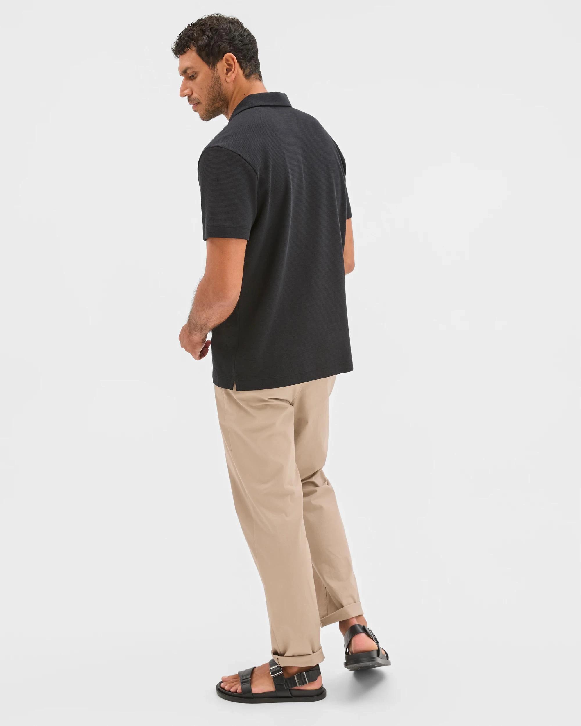 3 Target Australian Cotton Textured Fashion Polo Top BLACK, 3 of 5