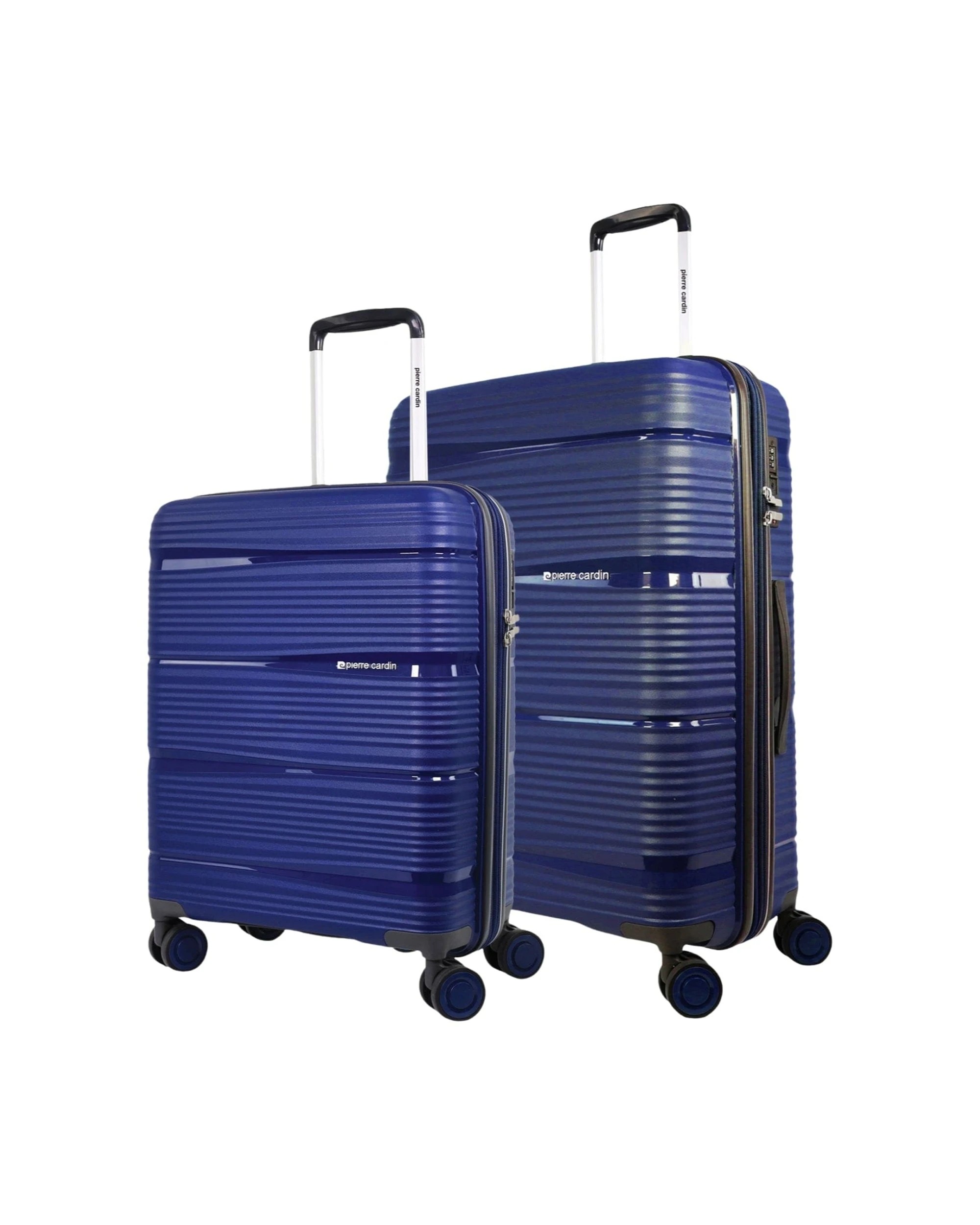 1 Pierre Cardin 2pc Polypropolene (PP) Medium & Cabin Luggage Suitcase Set Navy - Blue, 1 of 7