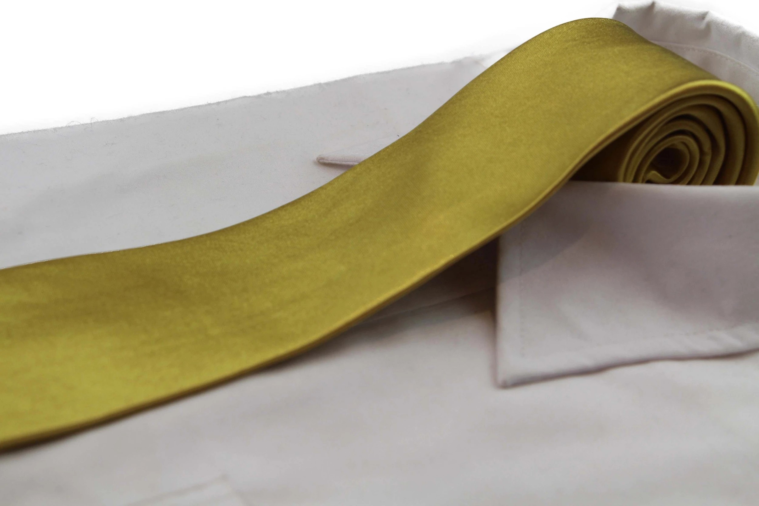 3 Zasel Mens Mustard Yellow 8cm Plain Neck Tie - Yellow, 3 of 3