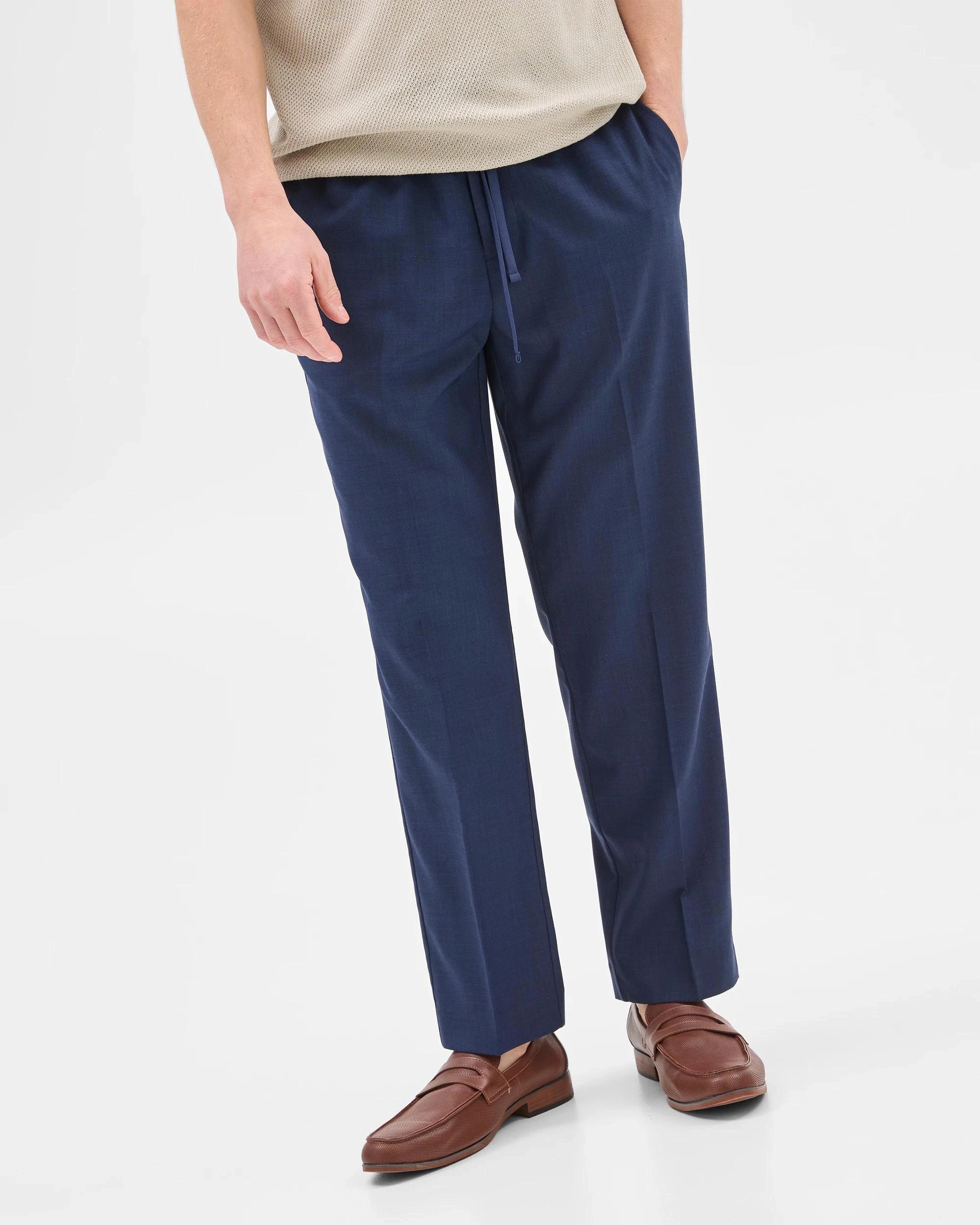 1 Elasticated Waist Pants - Preview NAVY MARLE, 1 of 9