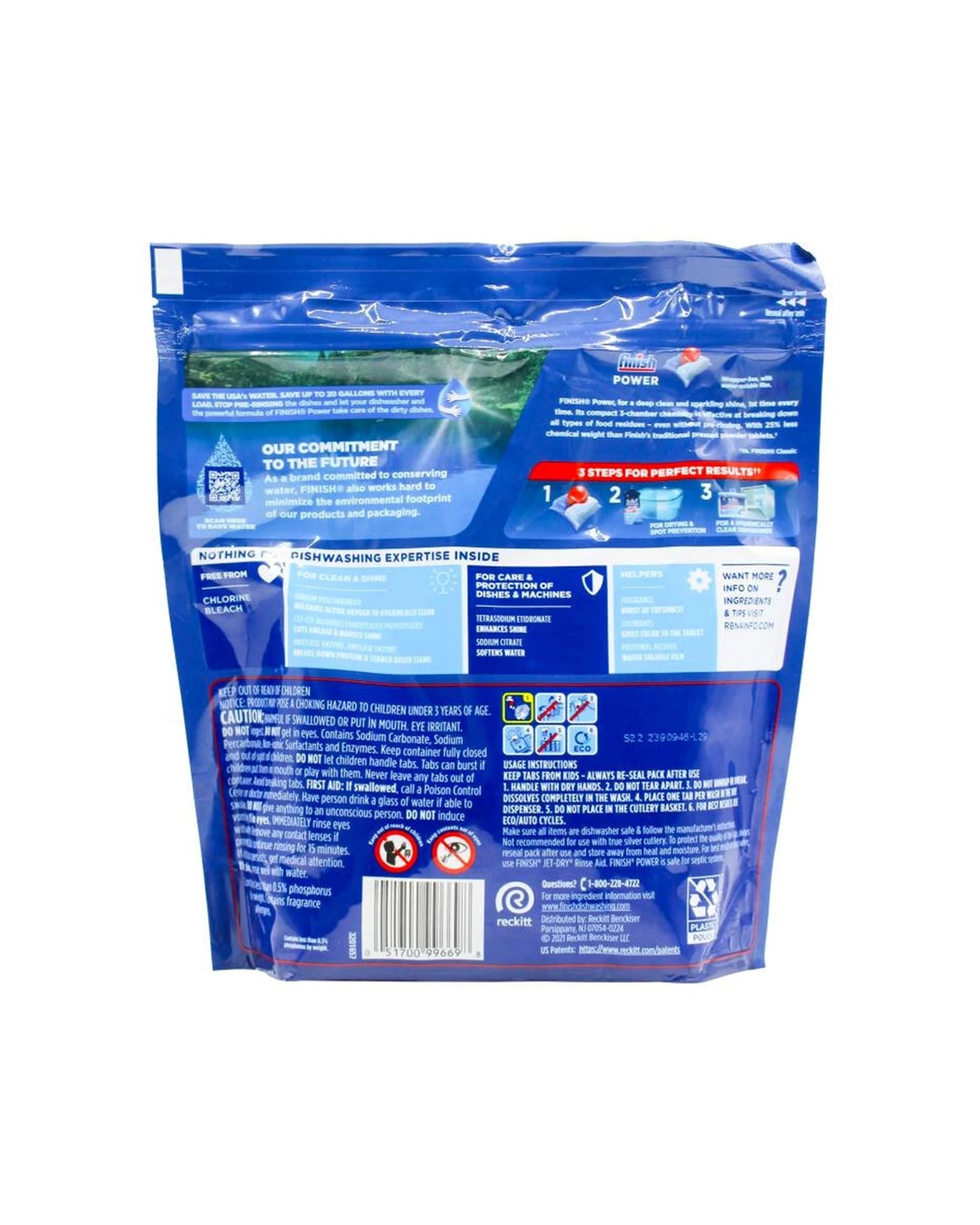 3 Finish Powerball Dishwasher Cleaning Tablets Power 144pc No Pre-rinse, 3 of 3