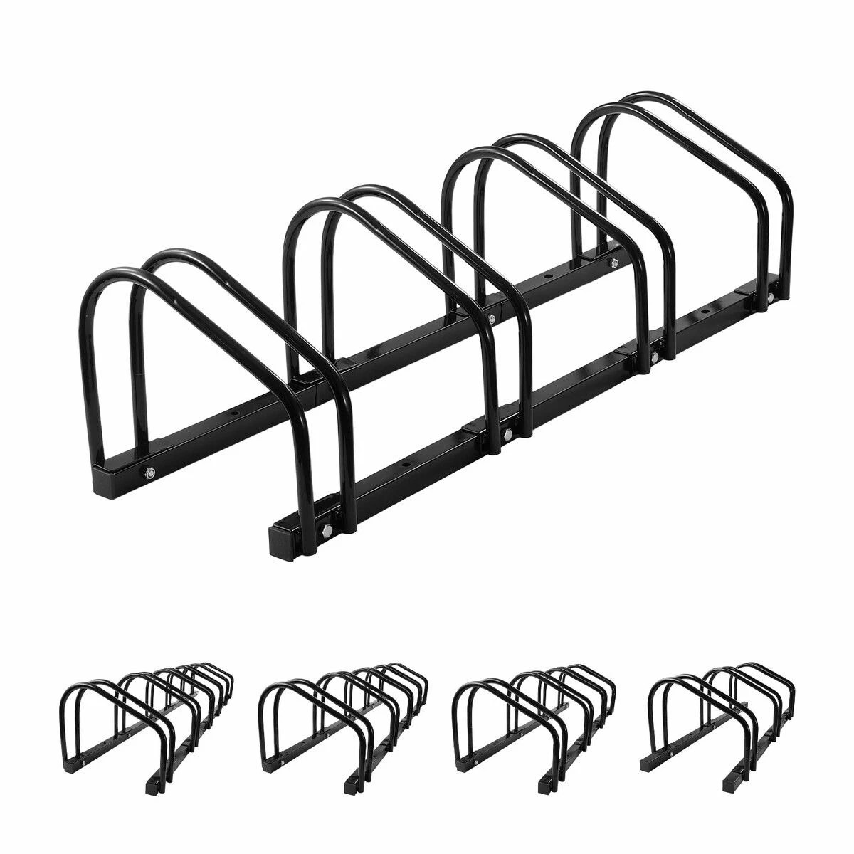 Ausway 4 Bike Floor Stand Rack for Garage Outdoor Steel Bicycle Parking ...
