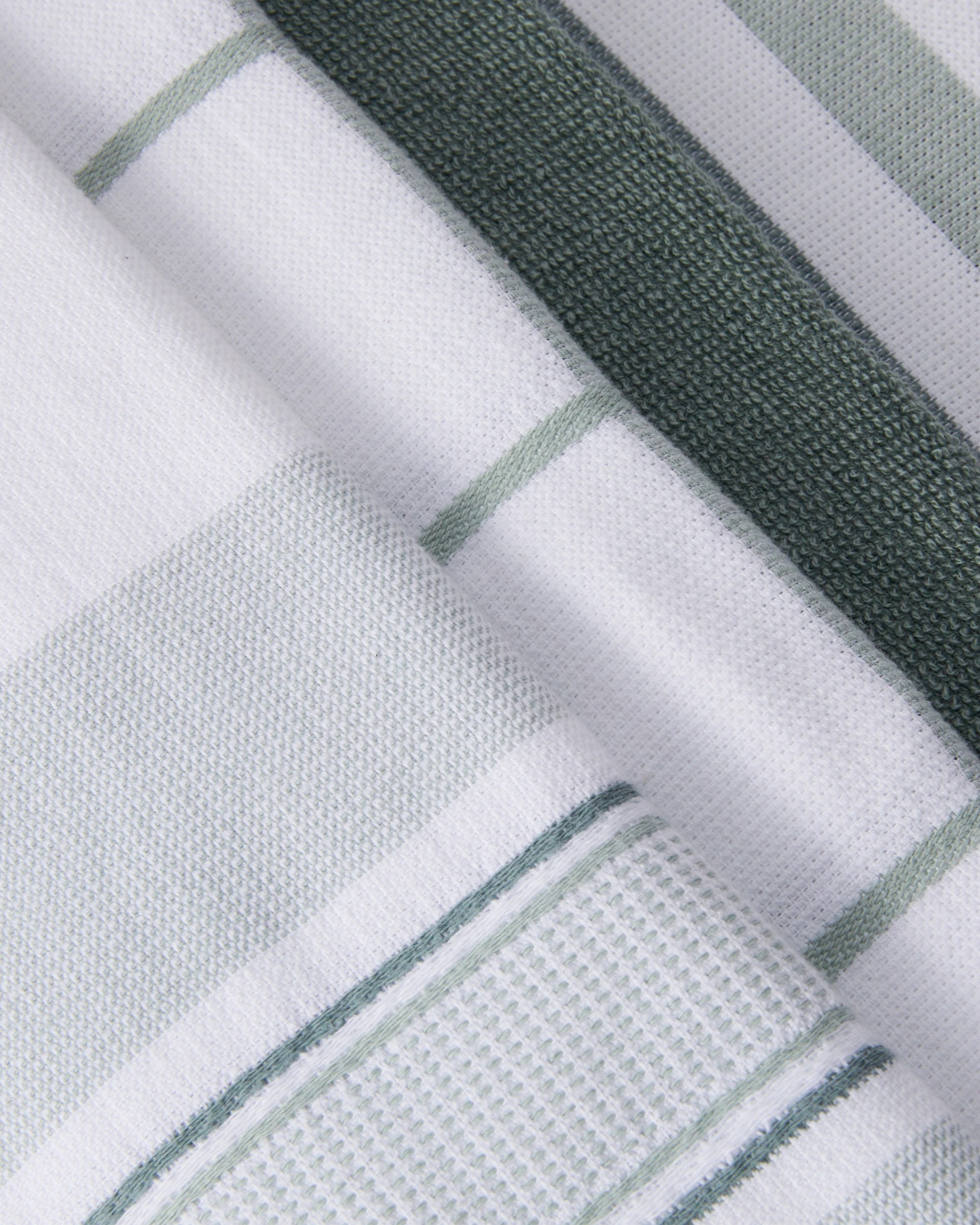 2 4 Pack Green Linear Terry Tea Towels, 2 of 7