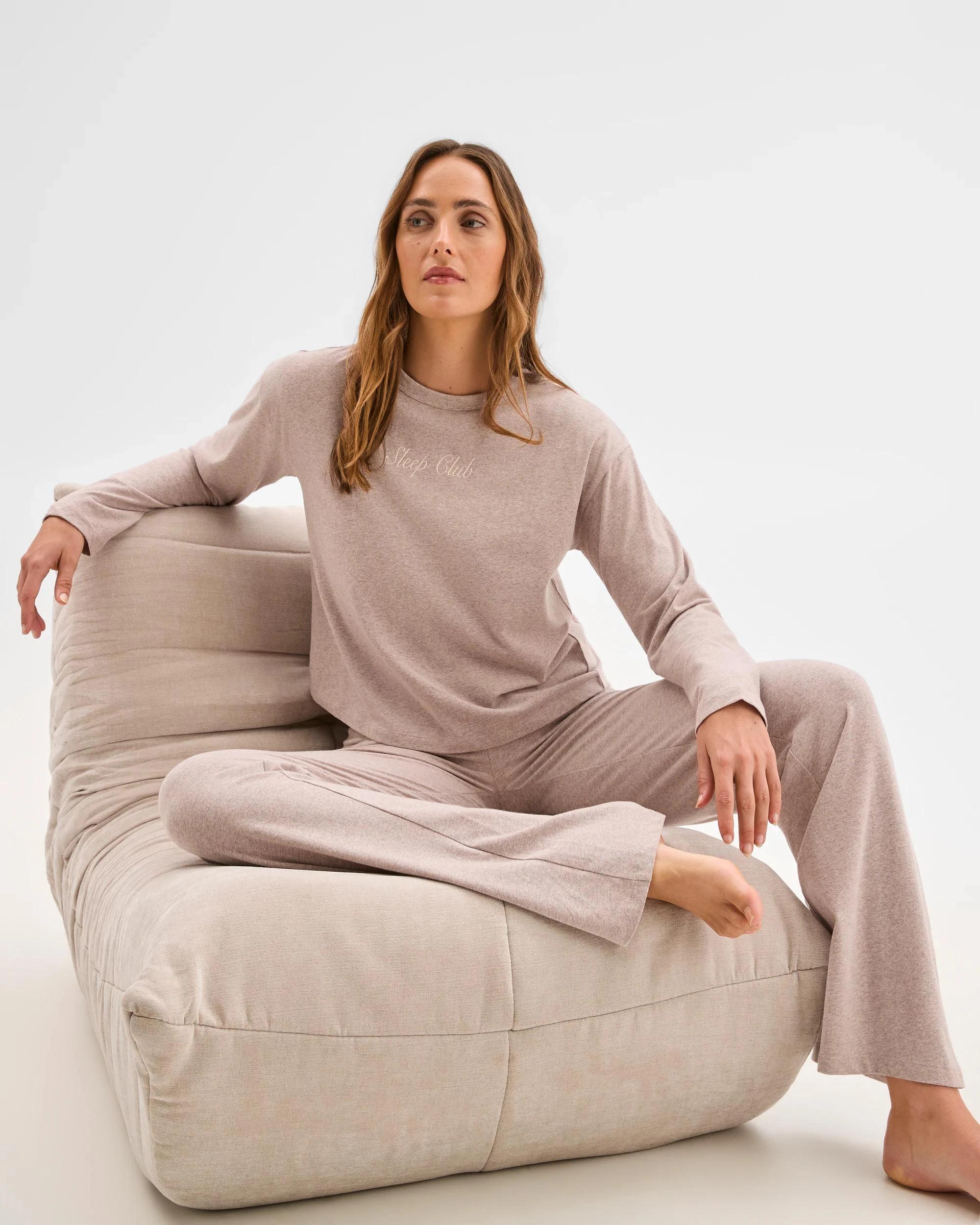 6 Lily Loves Australian Cotton Blend Long Sleeve Sleep Top MUSHROOM, 6 of 6