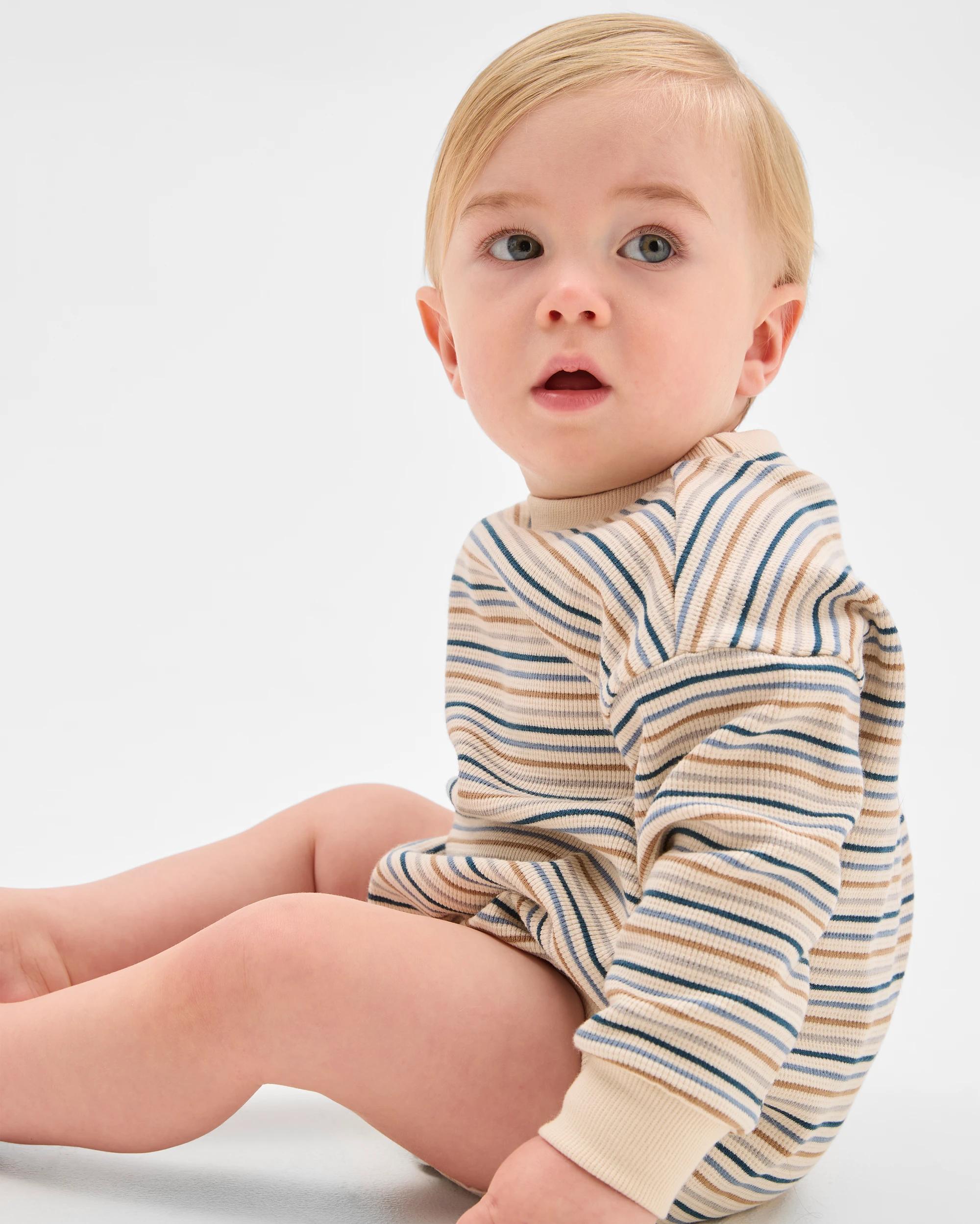 1 Target Baby Baby Organic Cotton Long Sleeve Waffle Bodysuit WHITECAP, 1 of 5