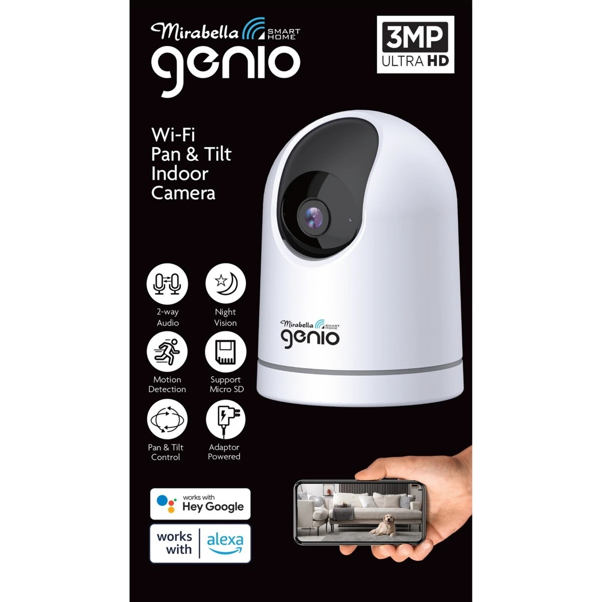 1 Mirabella Genio Wi-Fi 3MP Indoor Pan and Tilt Camera, 1 of 3