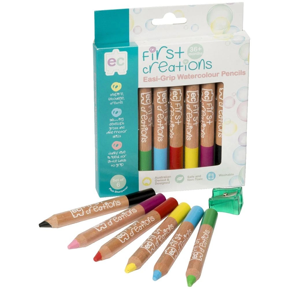 3 First Creations Easi-Grip Triple Pencils Assorted 6 Pack, 3 of 3