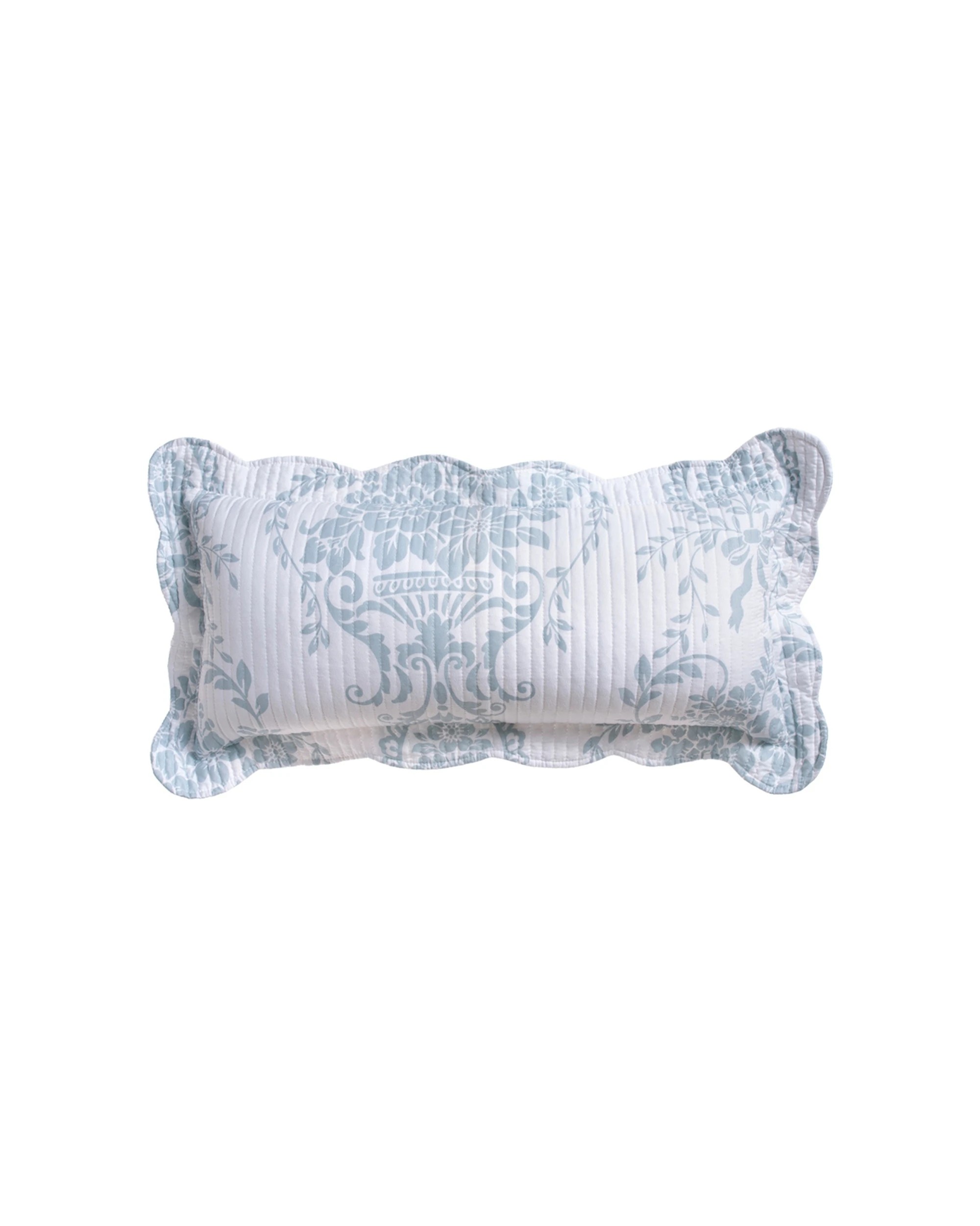1 Bianca Florence Coordinate Cushion 60x30cm Soft Textured Fabric Polyester - Blue, 1 of 1