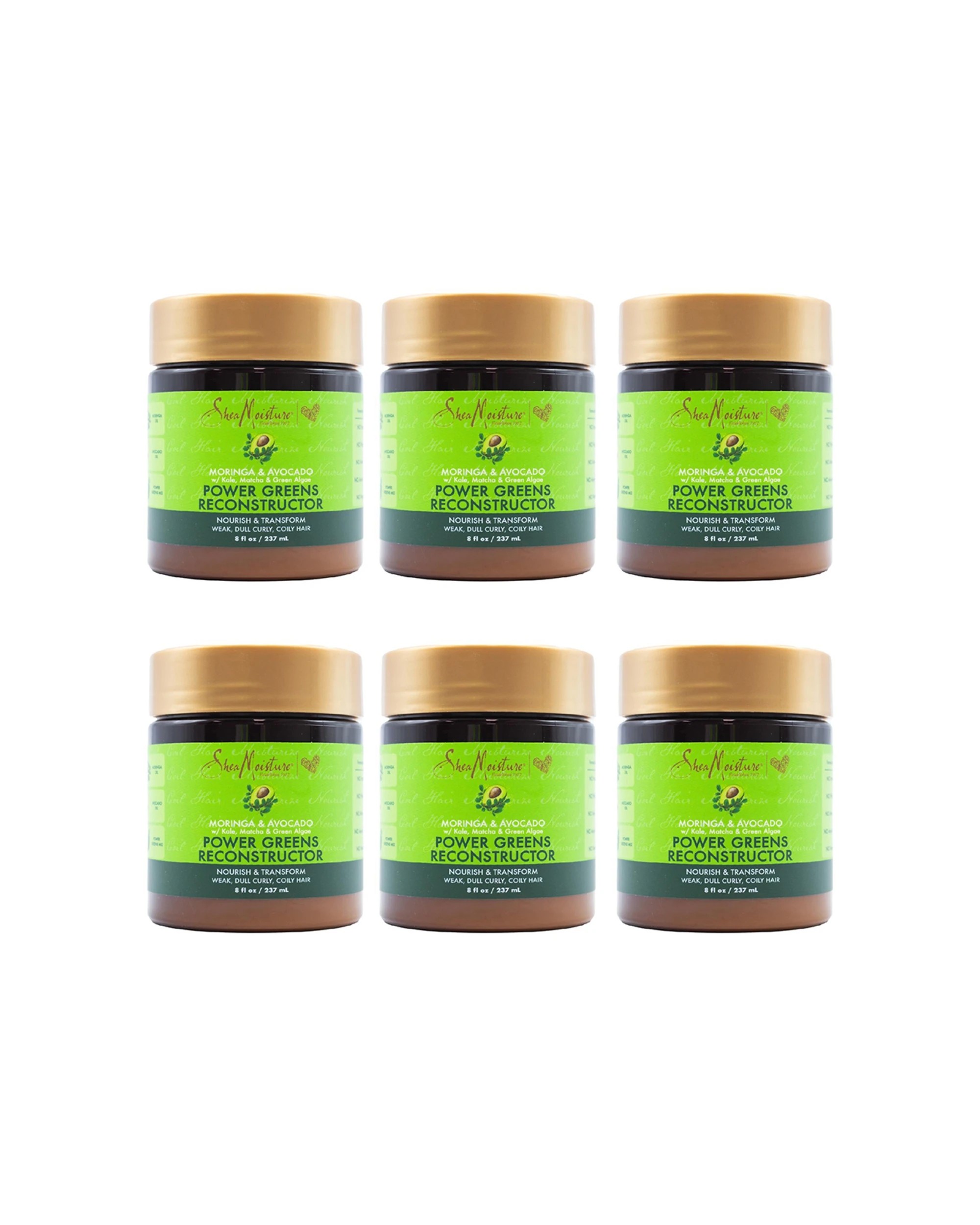 1 Shea Moisture 6PK Power Greens Hair Treatment Moringa And Avocado 237ml - Green, 1 of 4
