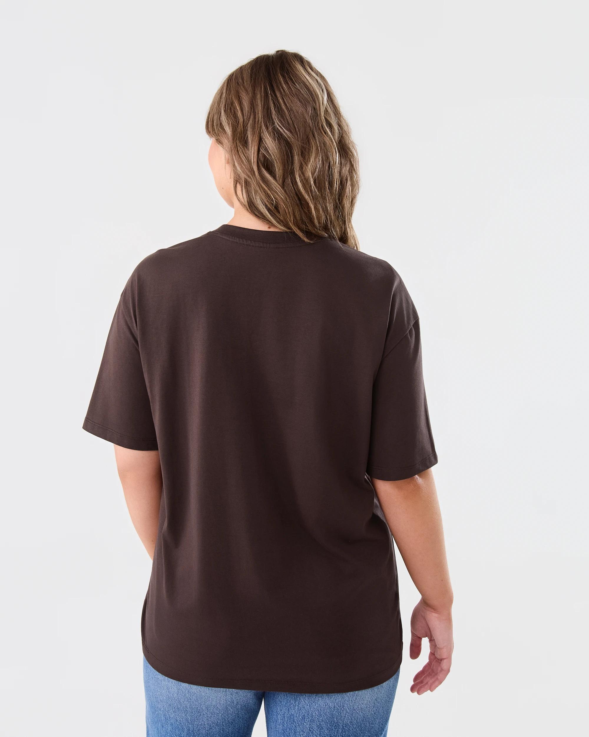 3 Short Sleeve Oversized Boyfriend T-shirt Melt Brown, 3 of 5