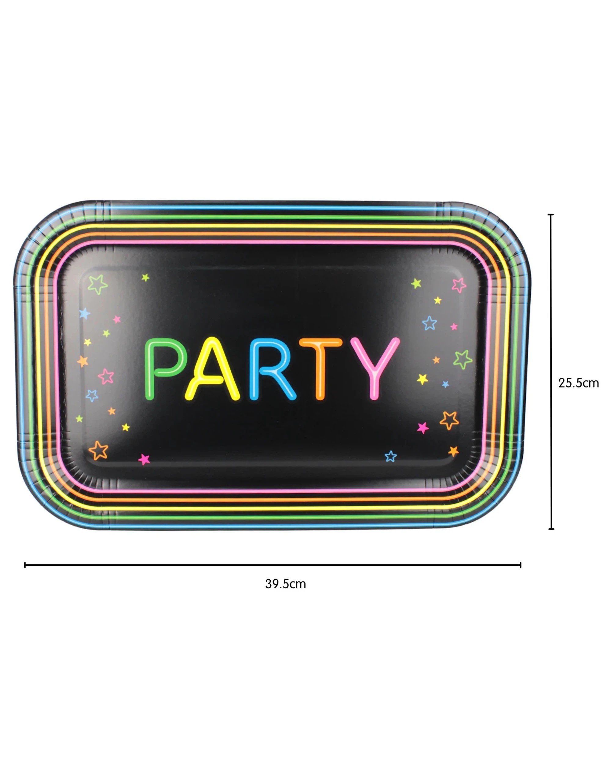 2 Artwrap Neon Party Rectangle Paper Platters Pack of 6, 2 of 3