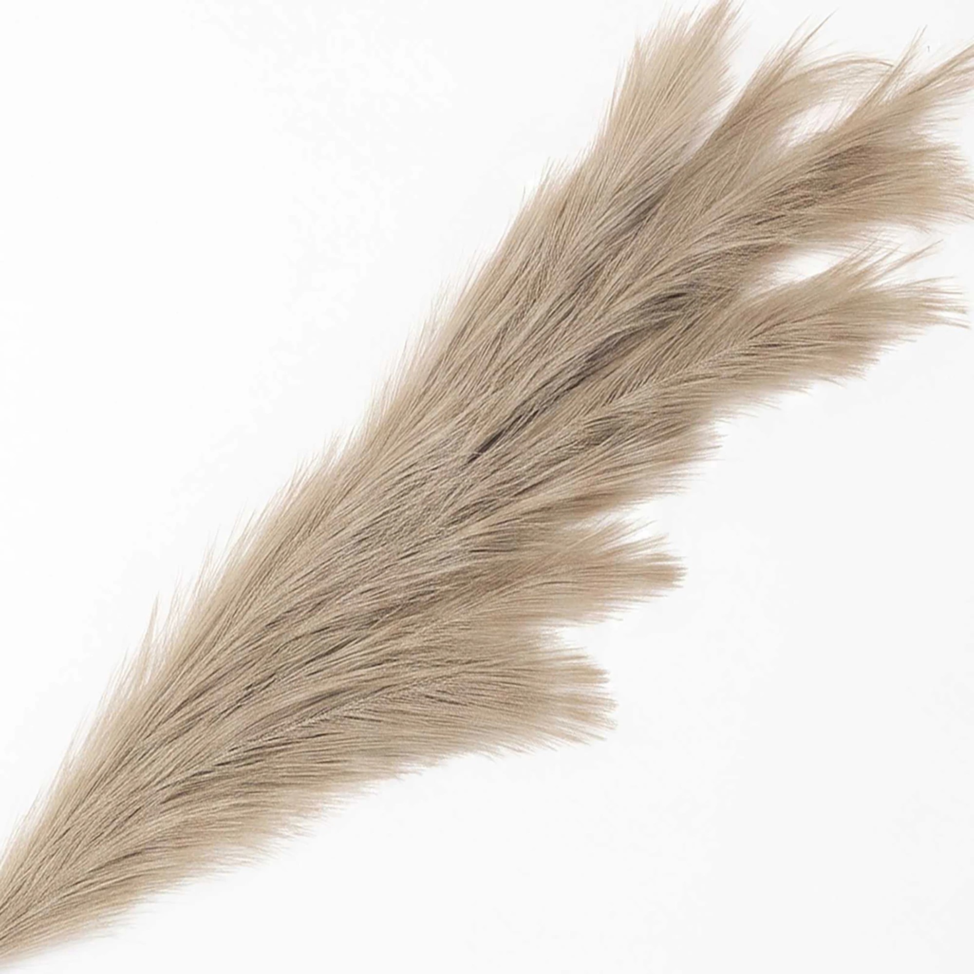 4 3Pcs Pampas Grass Artificial 116cm Fluffy Faux Silk for Vase Brown, 4 of 8