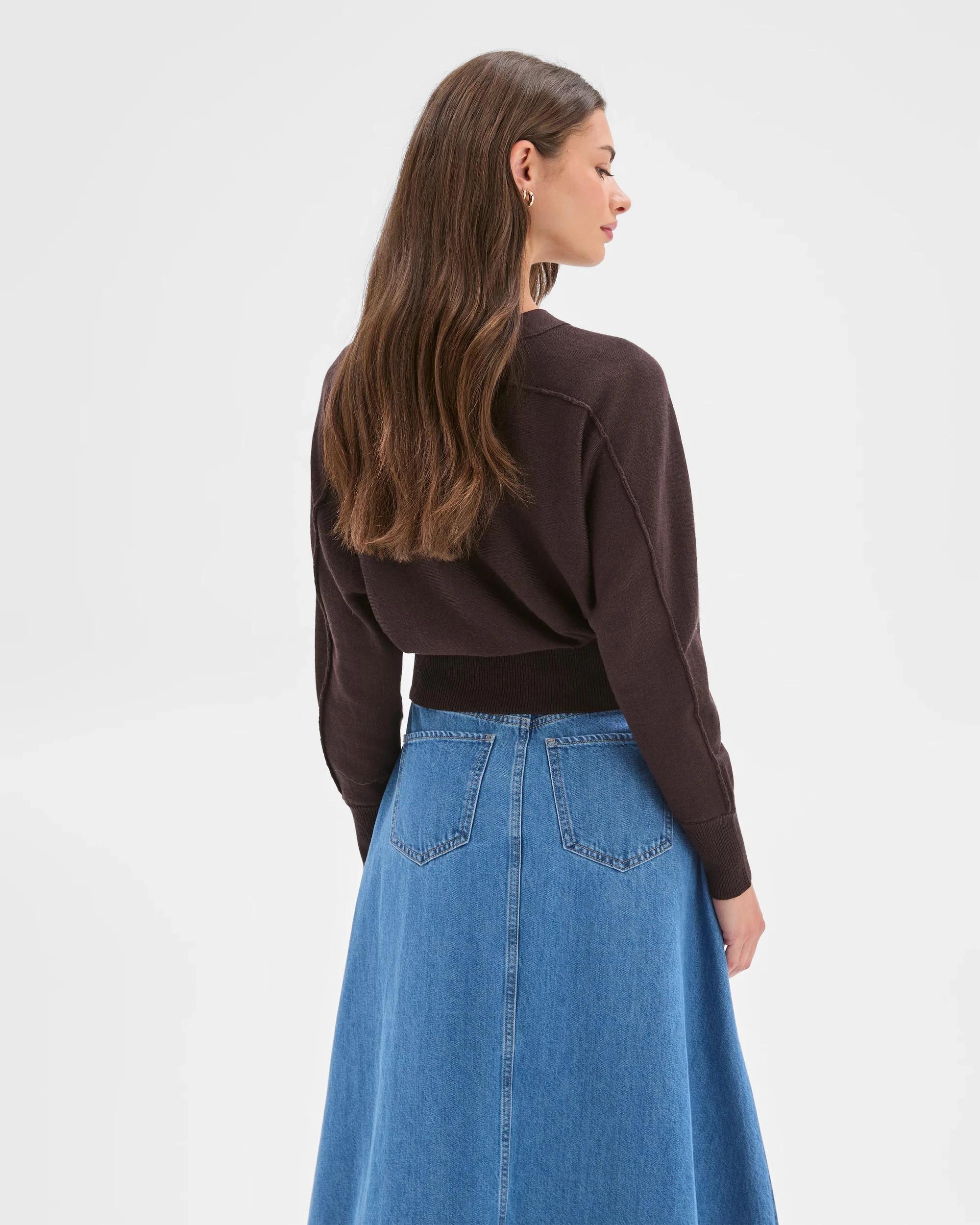 4 Target Petites Petites Australian Merino Wool Long Raglan Sleeve Cardigan DARK CHOCOLATE, 4 of 7