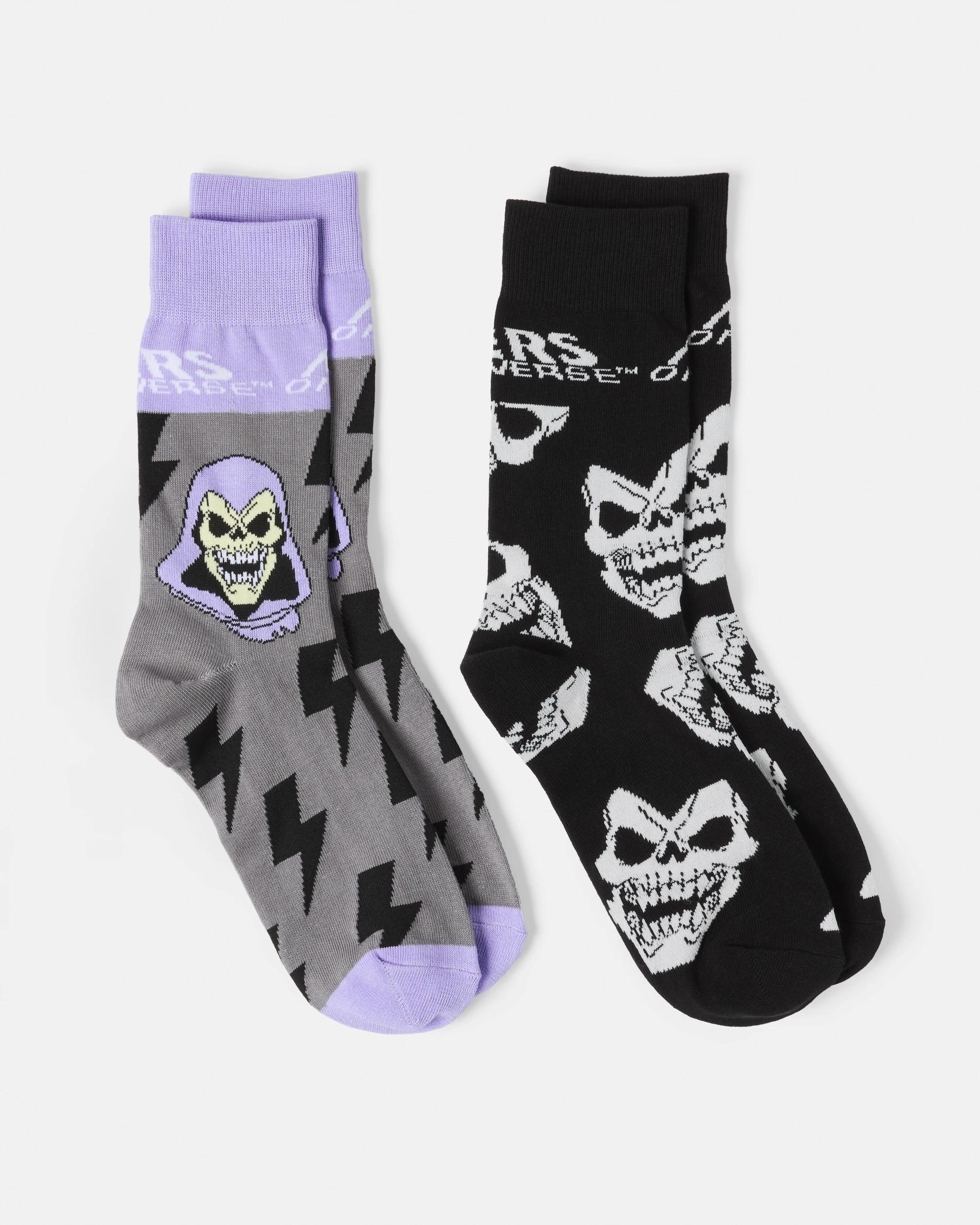 1 2 Pack Masters of the Universe Skeletor License Socks Skeletor, 1 of 3