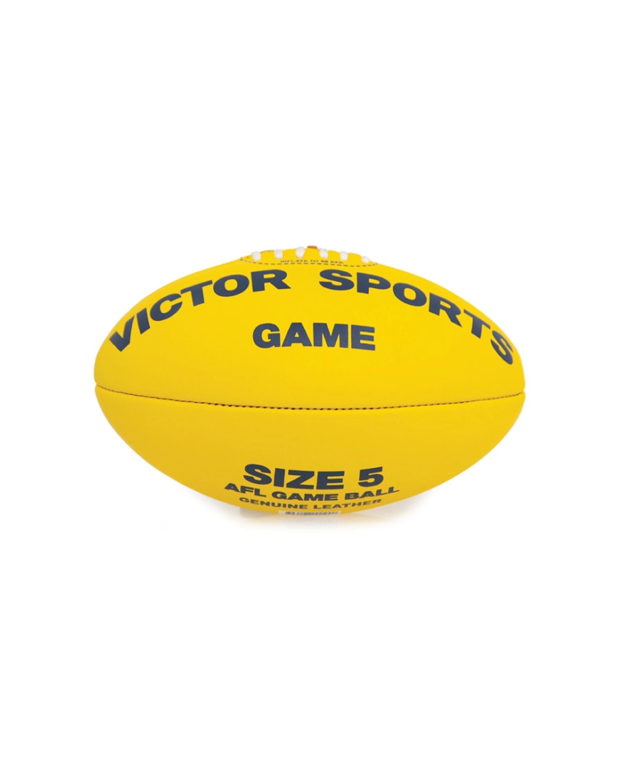 3 Victor Sports AFL Leather Game Ball Quality Material Size 5 - Yellow, 3 of 4