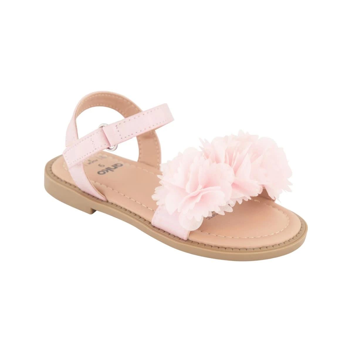 1 Junior Floral Sandals Silvr Pink, 1 of 4