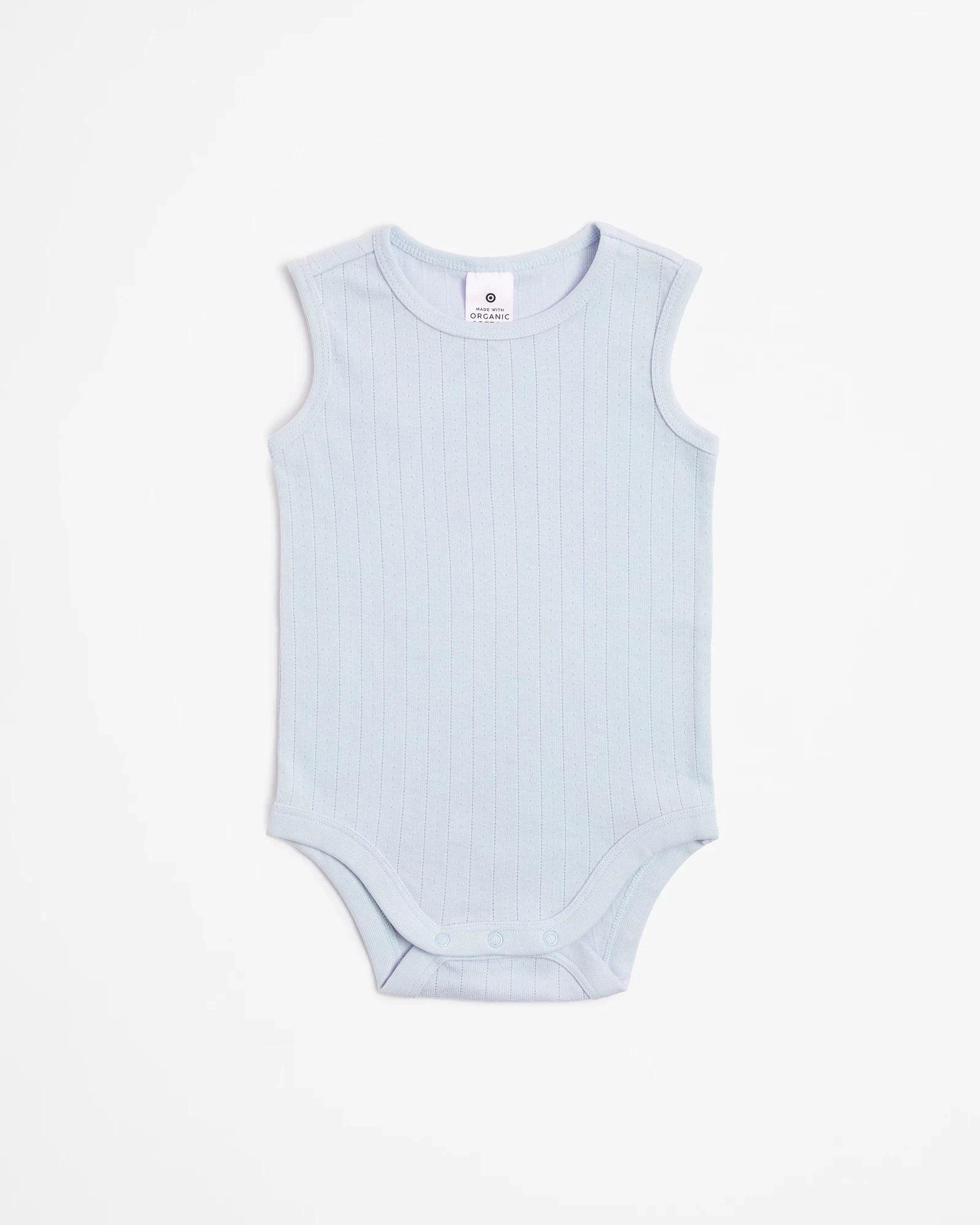 1 Target Baby Organic Cotton Pointelle Bodysuit BLUE, 1 of 3