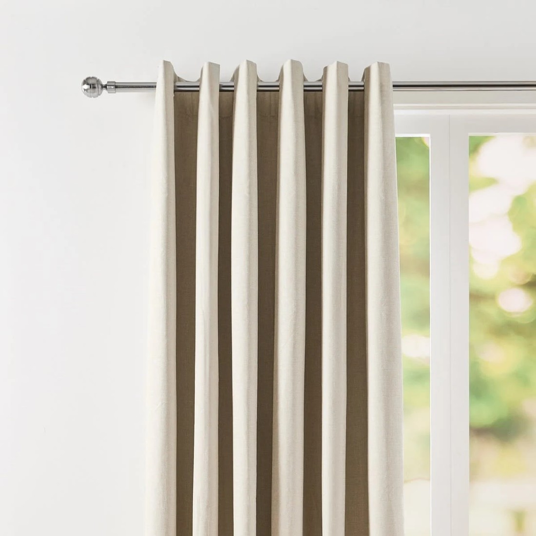 2 Monaco Wide Width Eyelet Block Out Curtain - Natural - 240cm x 213cm, 2 of 6