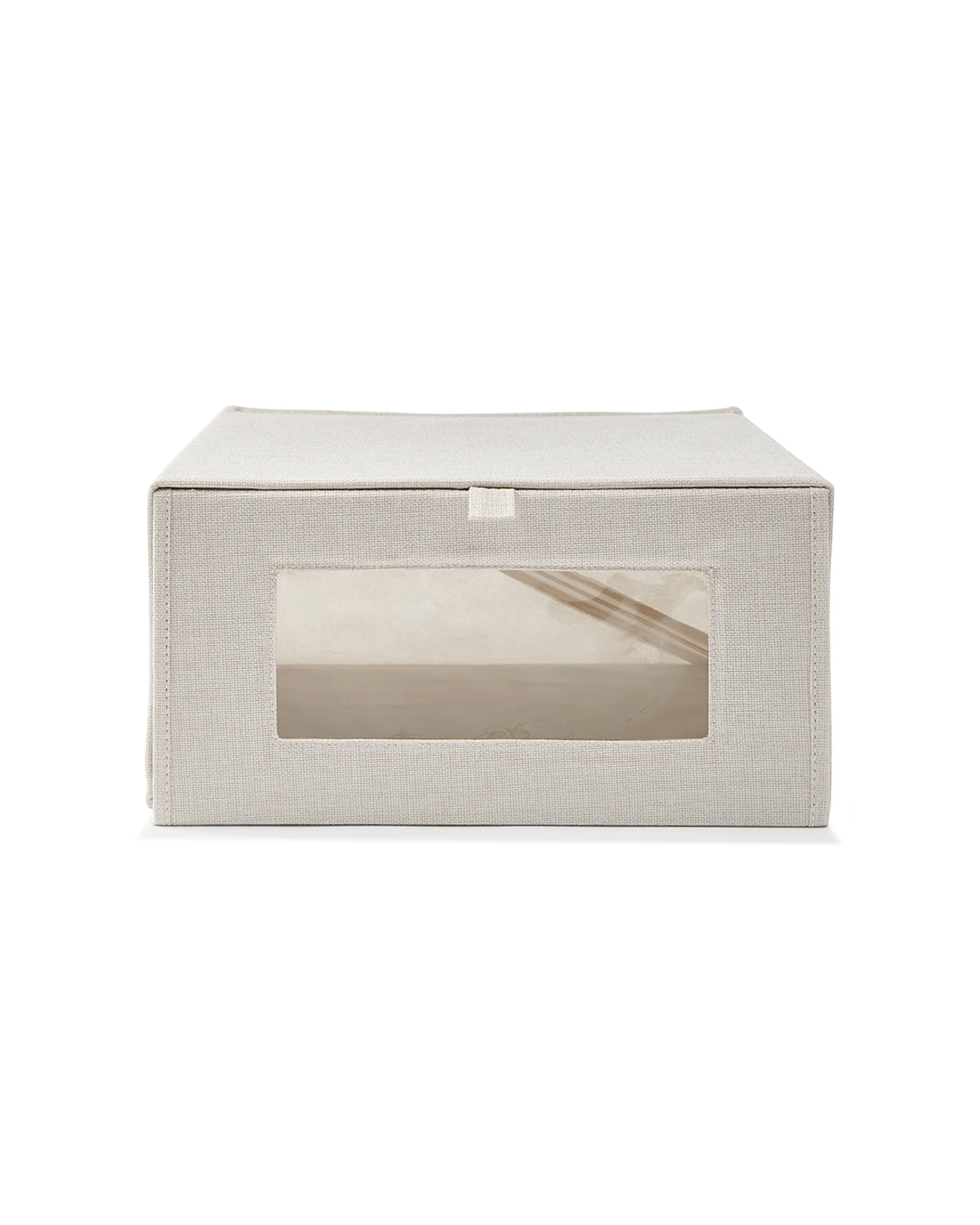 3 Linen Look Clothing Storage Box - Beige, 3 of 9