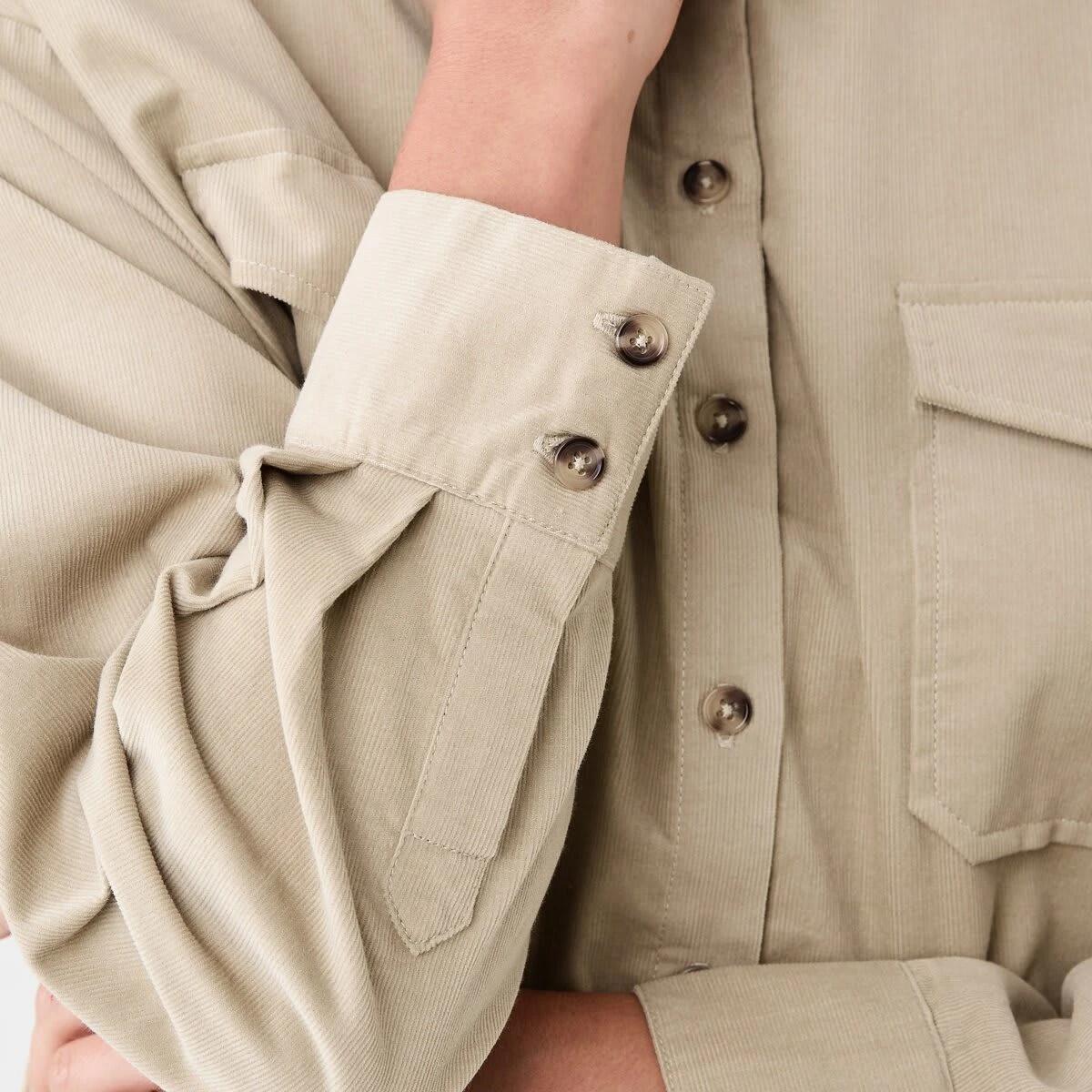 6 Long Sleeve Baby Corduroy Shirt Peanut, 6 of 7