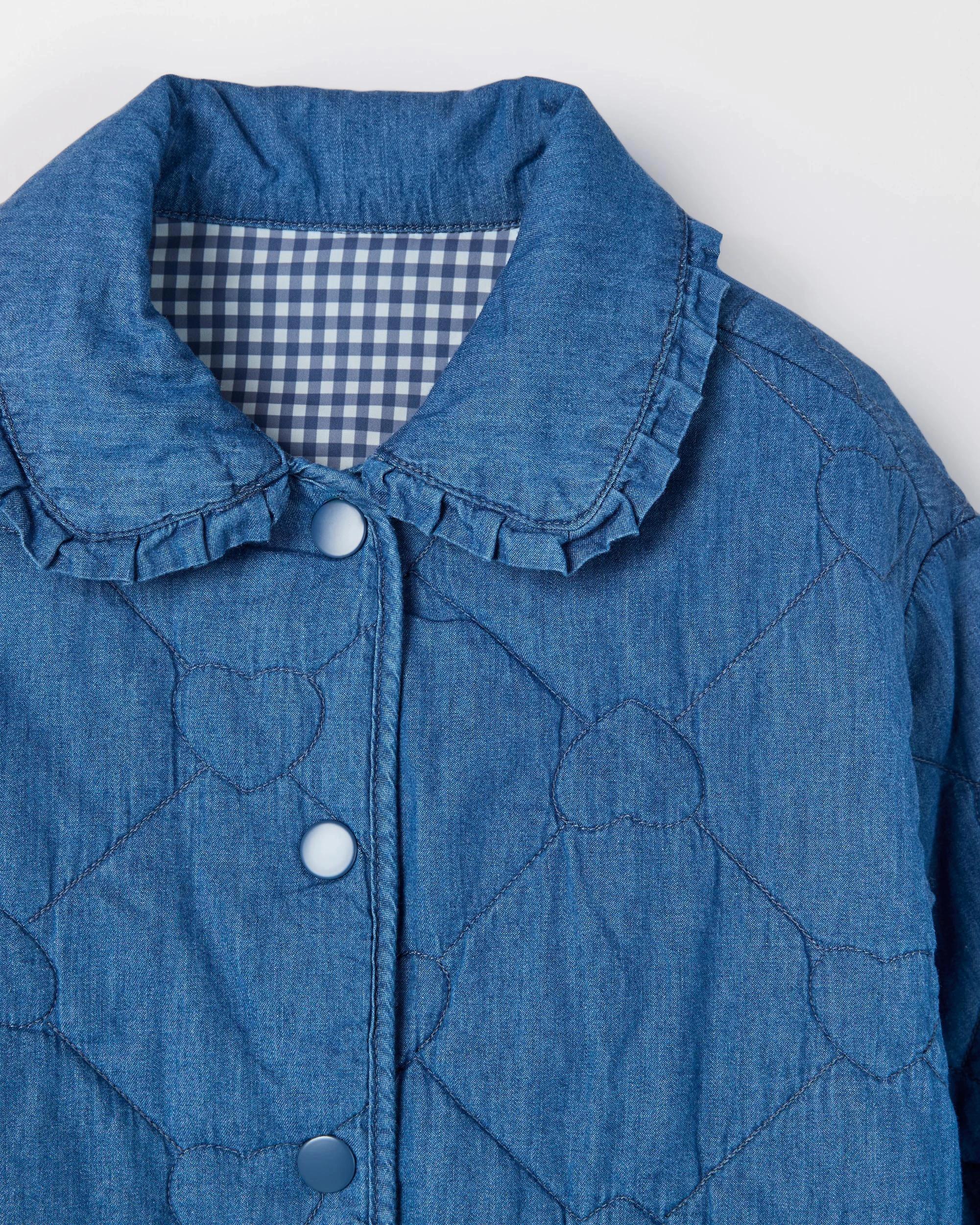 4 Target Kids Reversible Quilted Chambray Jacket BLUE, 4 of 7