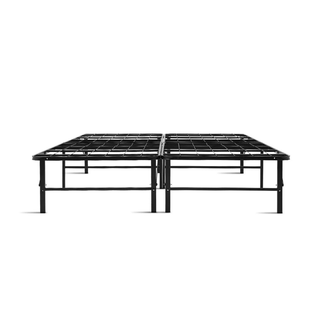 4 Artiss Folding Bed Frame Metal Base - Black, 4 of 8