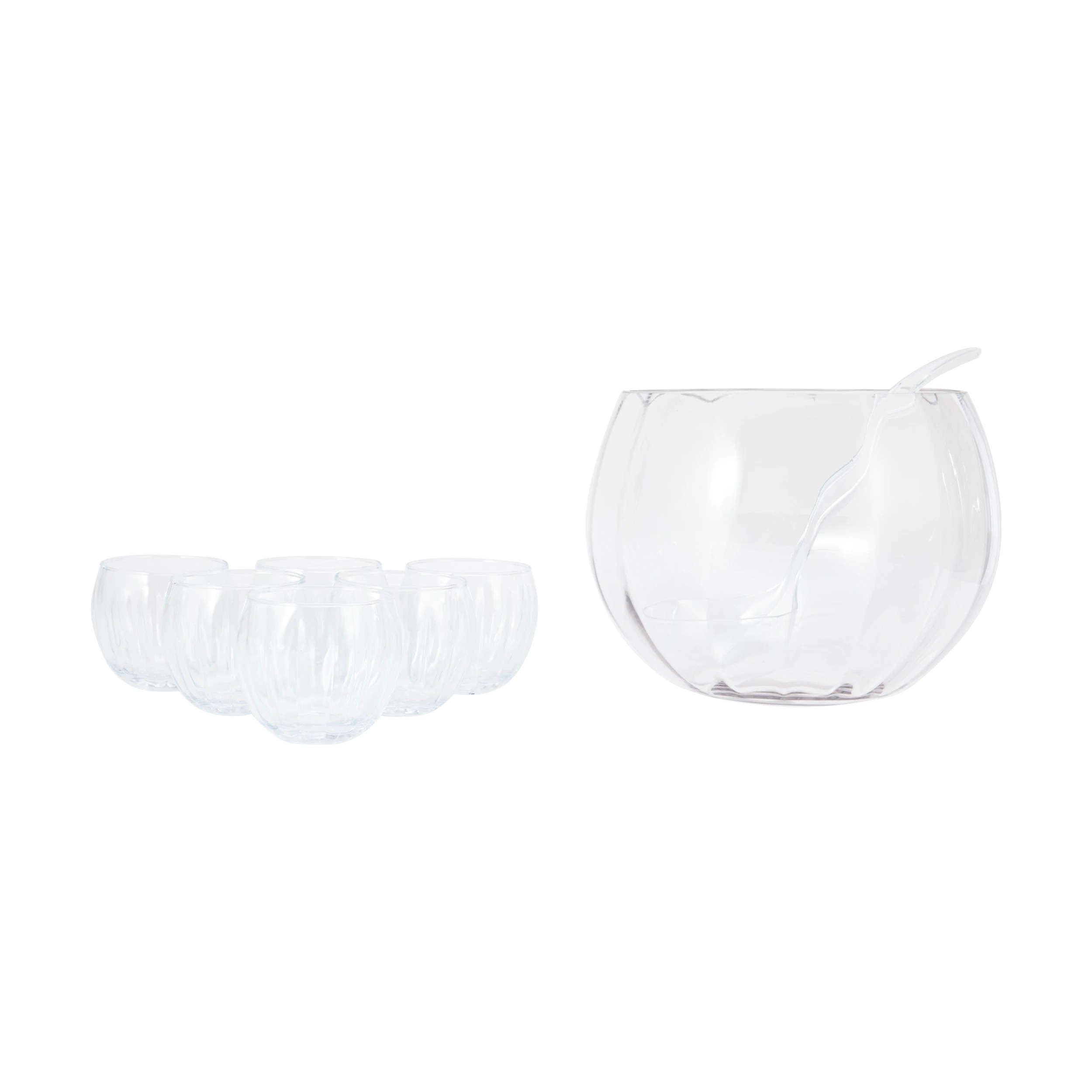 2 8 Piece Clear Glass Punch Bowl Set, 2 of 6