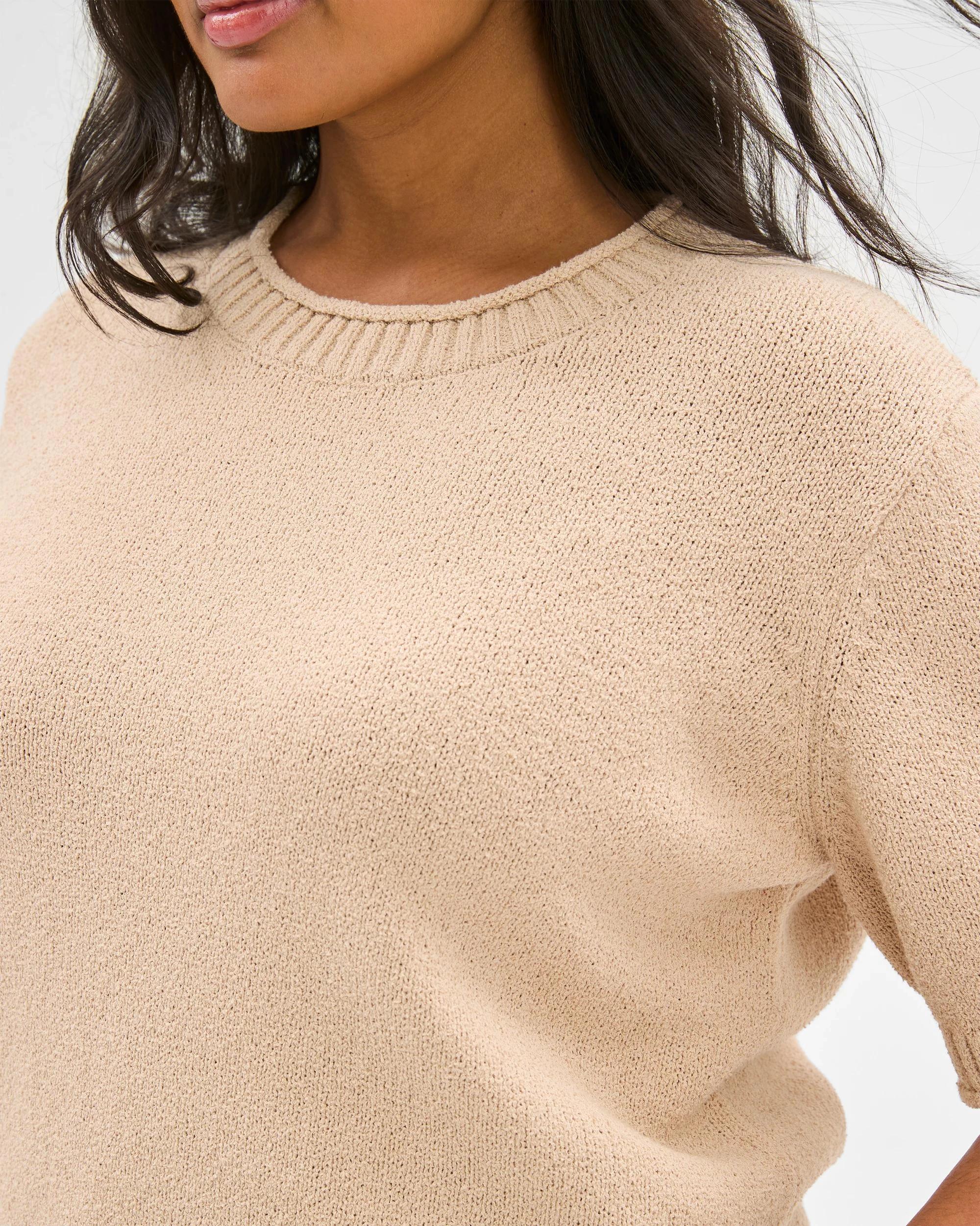 5 Target Plus Size Australian Cotton Blend Mini Boucle Knit Top ASH BROWN, 5 of 6