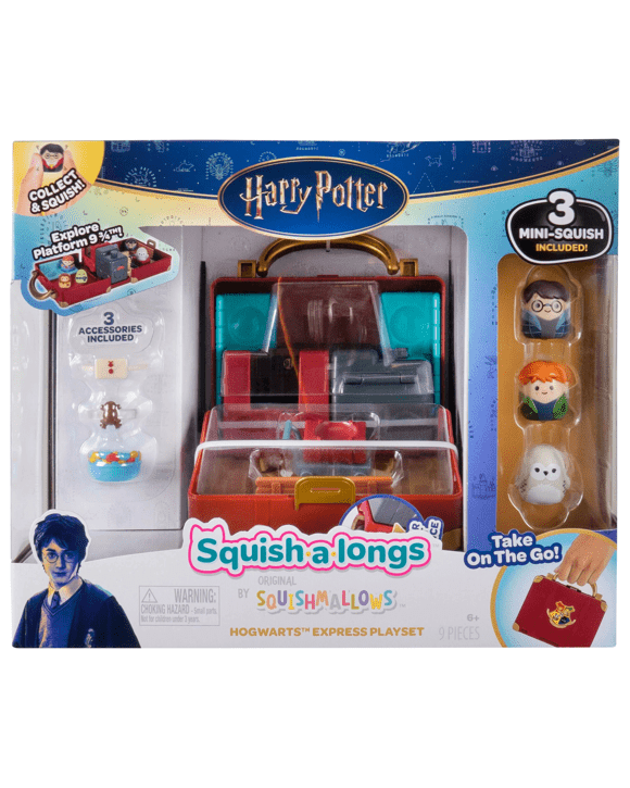 9 Piece Harry Potter Original Squishmallows Squish-A-Longs Hogwarts Express Playset