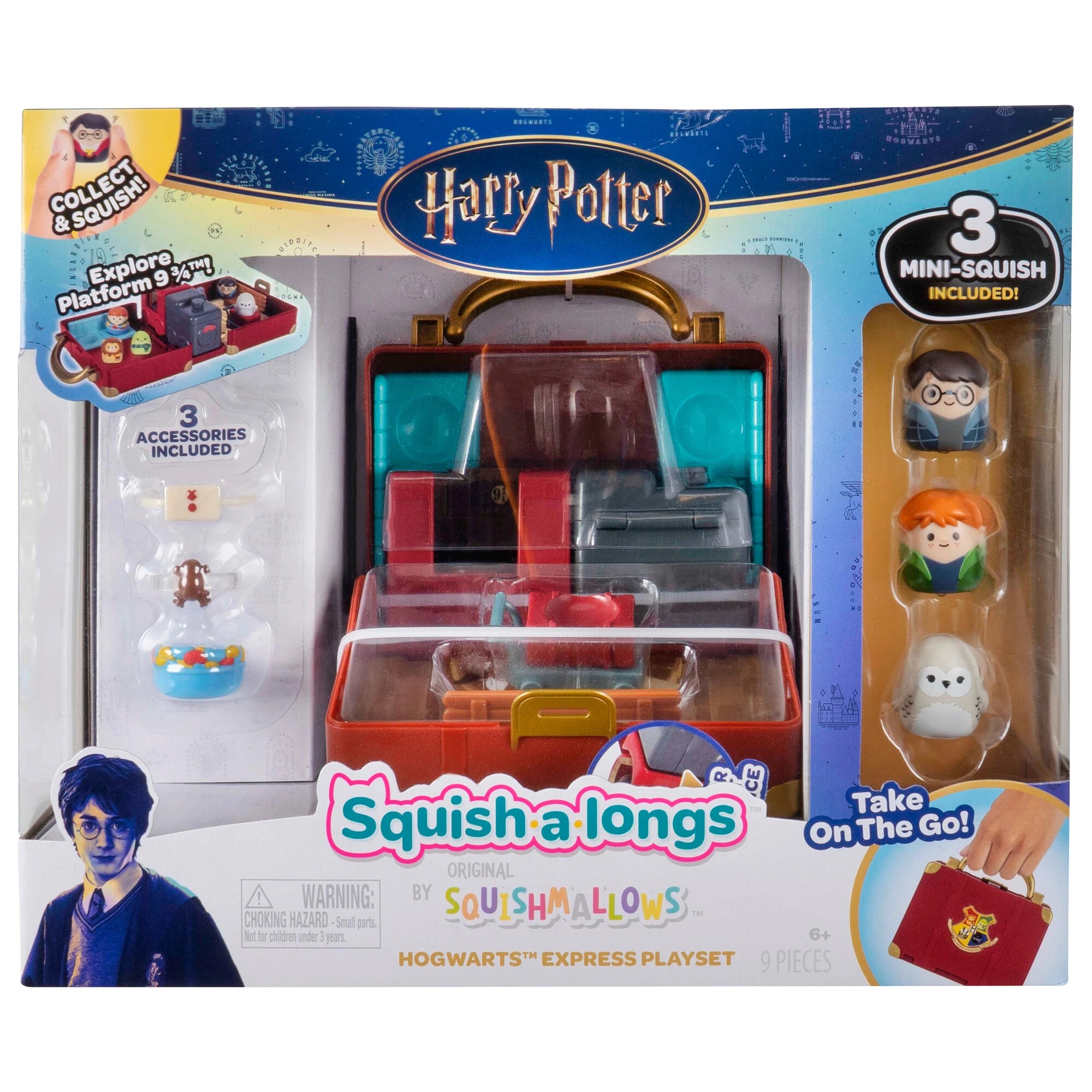 1 9 Piece Harry Potter Original Squishmallows Squish-A-Longs Hogwarts Express Playset, 1 of 10