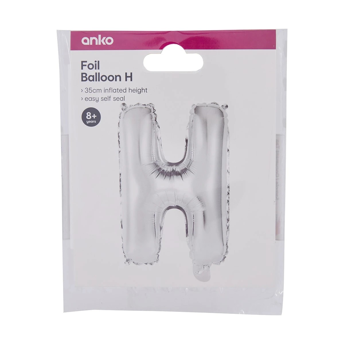 4 Foil Balloon - Letter H, 4 of 4