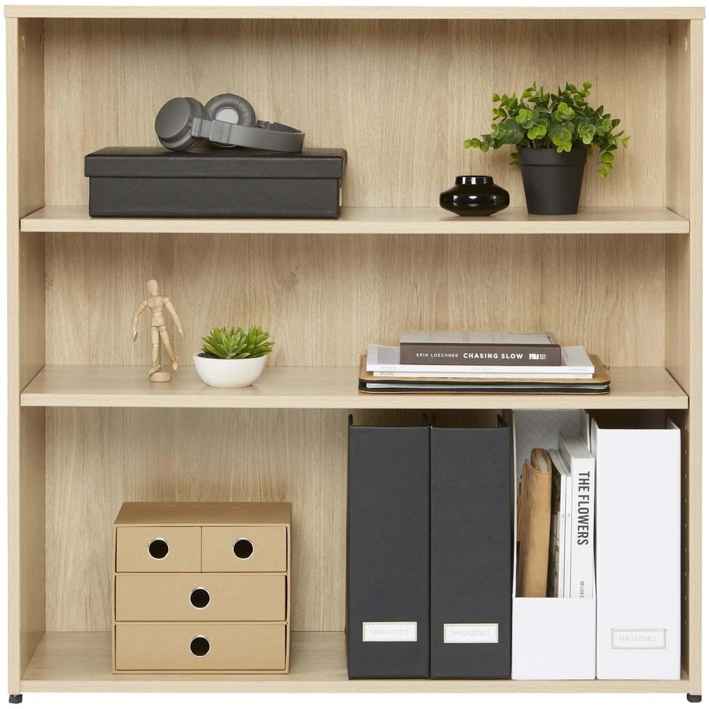 3 Stilford Pro Bookcase 900mm Oak Shelves Home Office Storage, 3 of 5