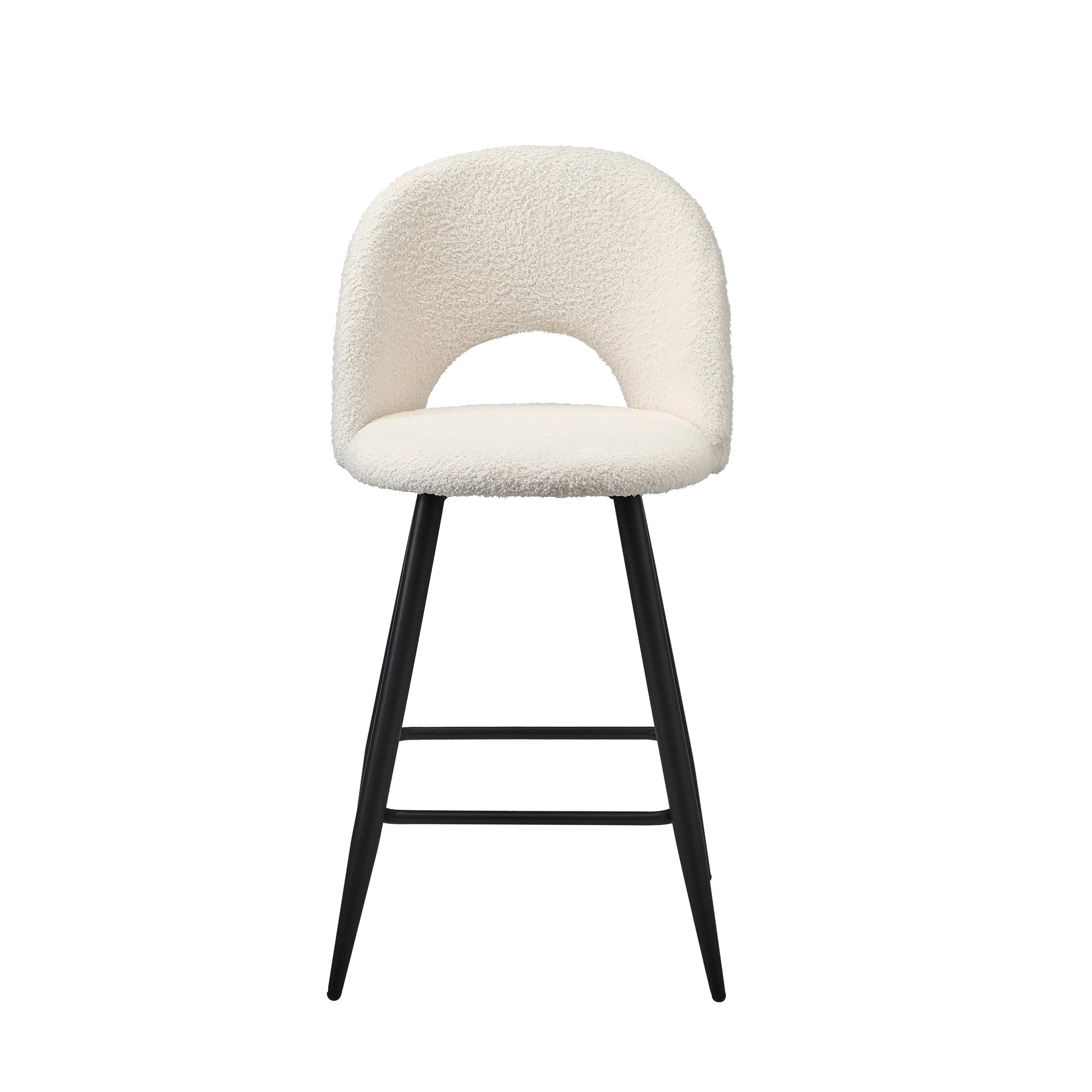 6 Oikiture 4x Bar Stools Kitchen Counter Stool Dining Chairs Boucle Horn
 - White, 6 of 10