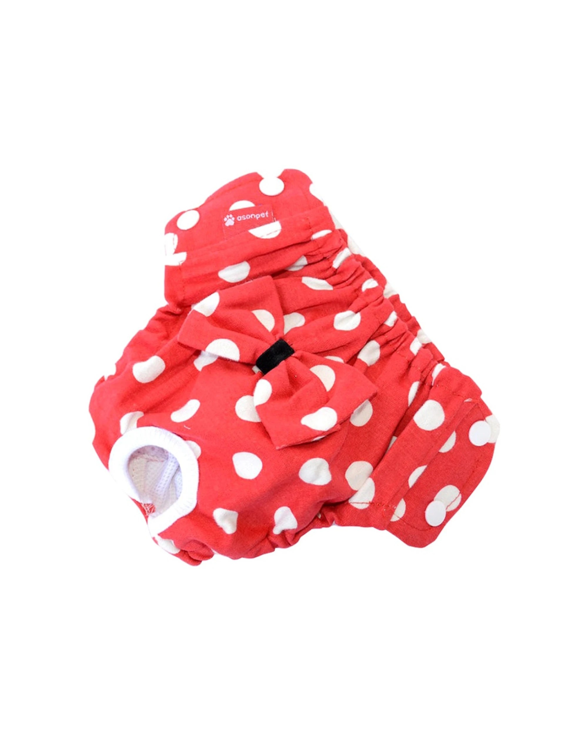 4 Cotton More 2pc Female Dog Reusable Sanitary Underpants Diaper Polka Dots Small - Red, 4 of 9