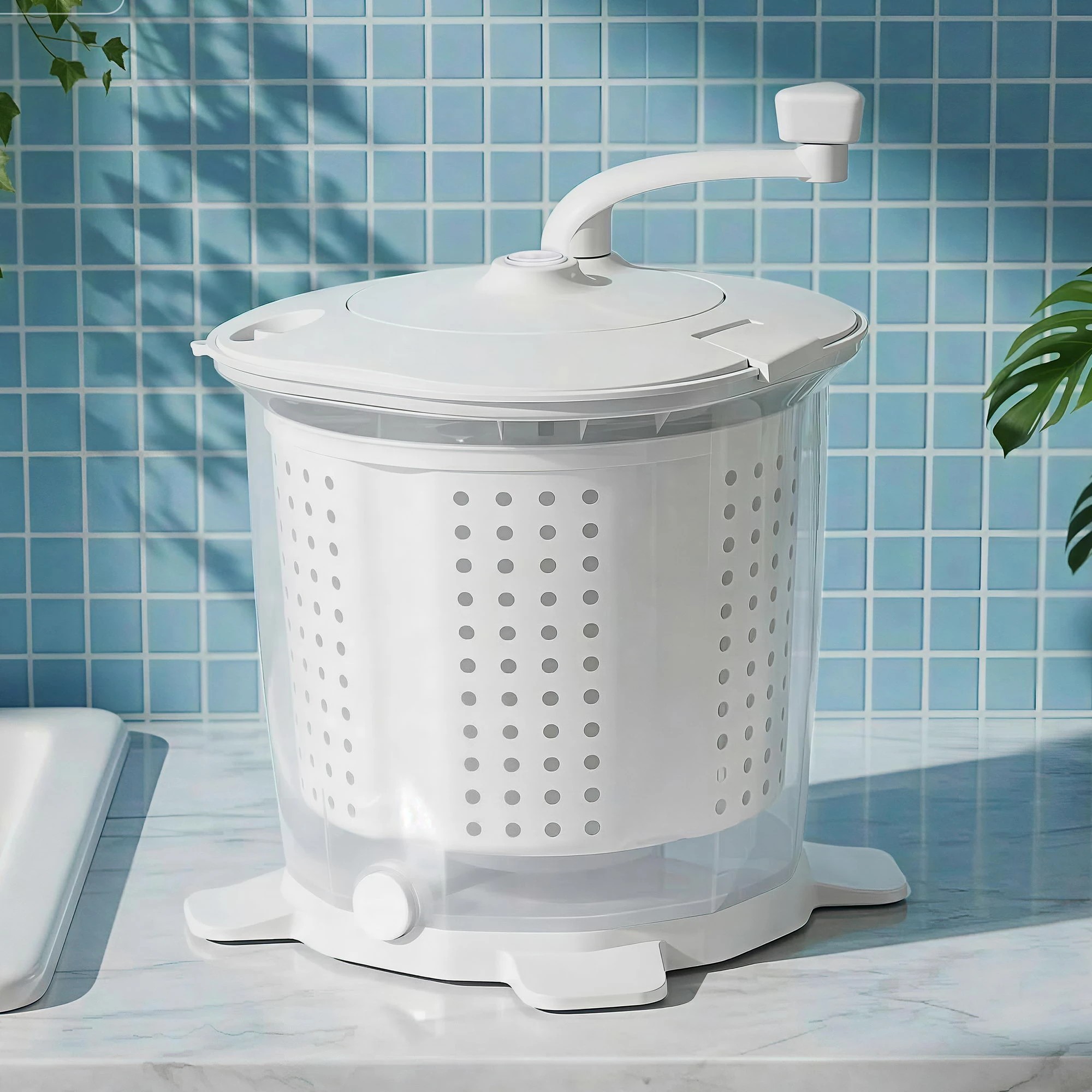 5 Devanti Portable Washing Machine Manual Spin Dryer Compact for Camping Caravan - White, 5 of 5