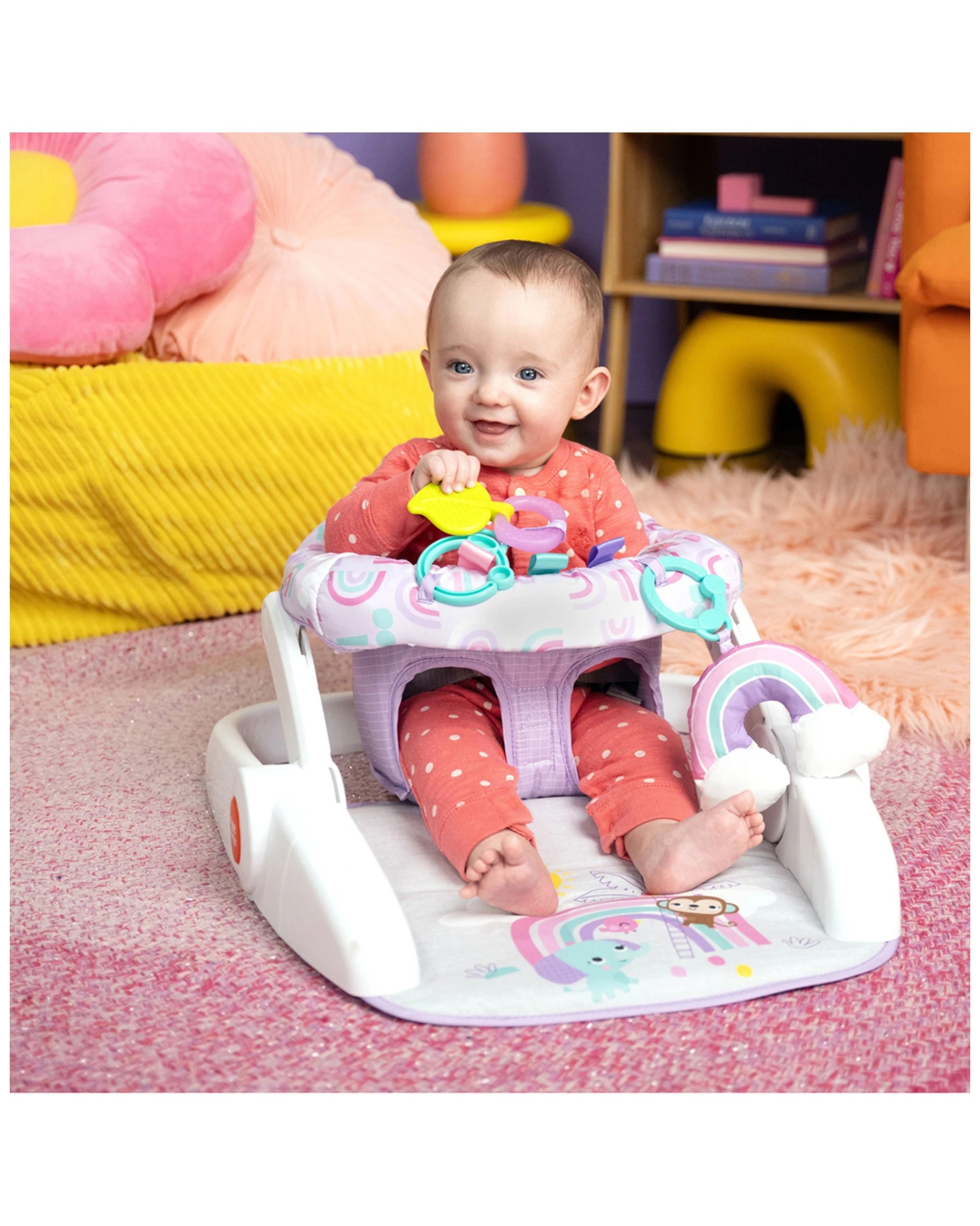 2 Bright Starts Paradise 2-in-1 Position Baby Floor Chair/seat  4m+ - Purple, 2 of 5