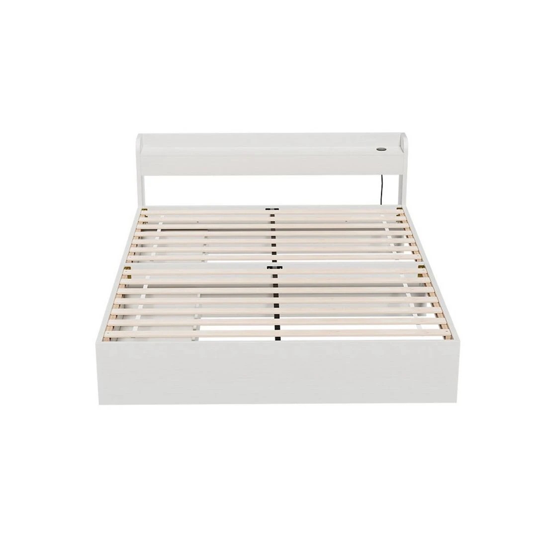 3 Artiss Bed Frame Double Size with Charging Ports and 2 Drawers AURA - White, 3 of 7