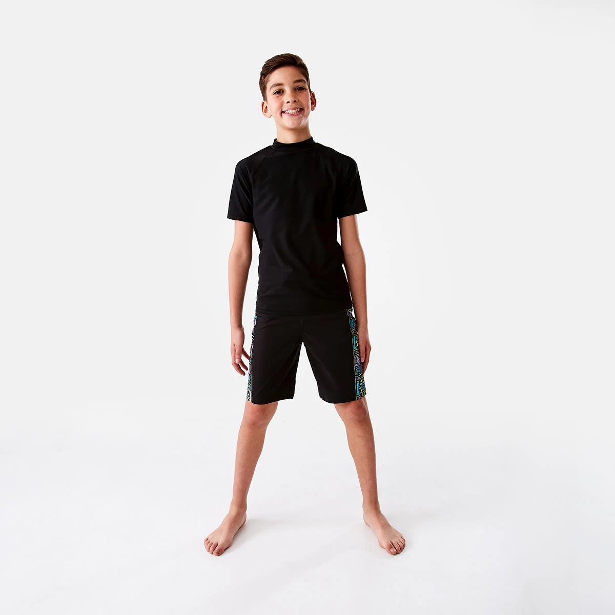 5 Panel Print Swim Shorts Black, 5 of 8