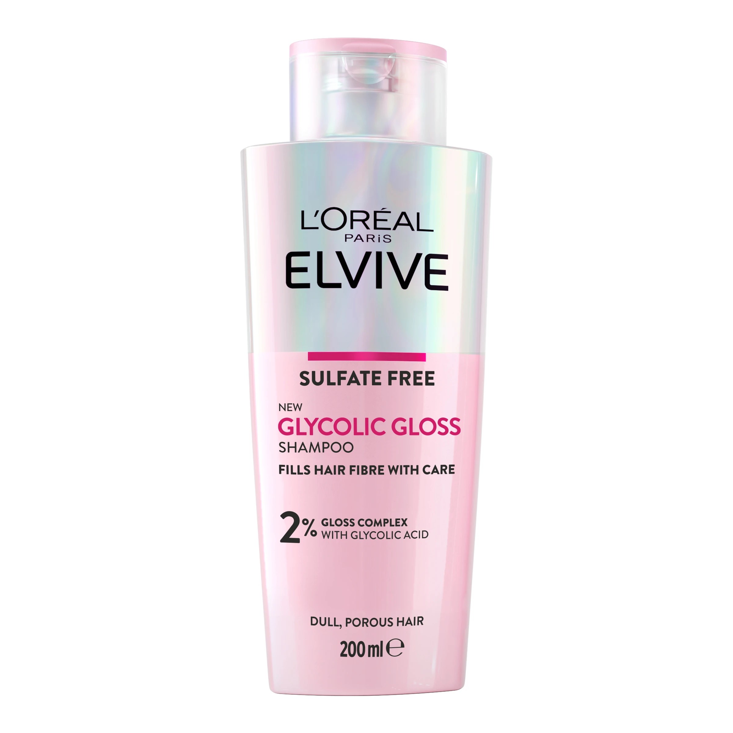 1 L'Oreal Paris Elvive Glycolic Gloss Shampoo 200ml - 2% Gloss Complex with Glycolic Acid, 1 of 8
