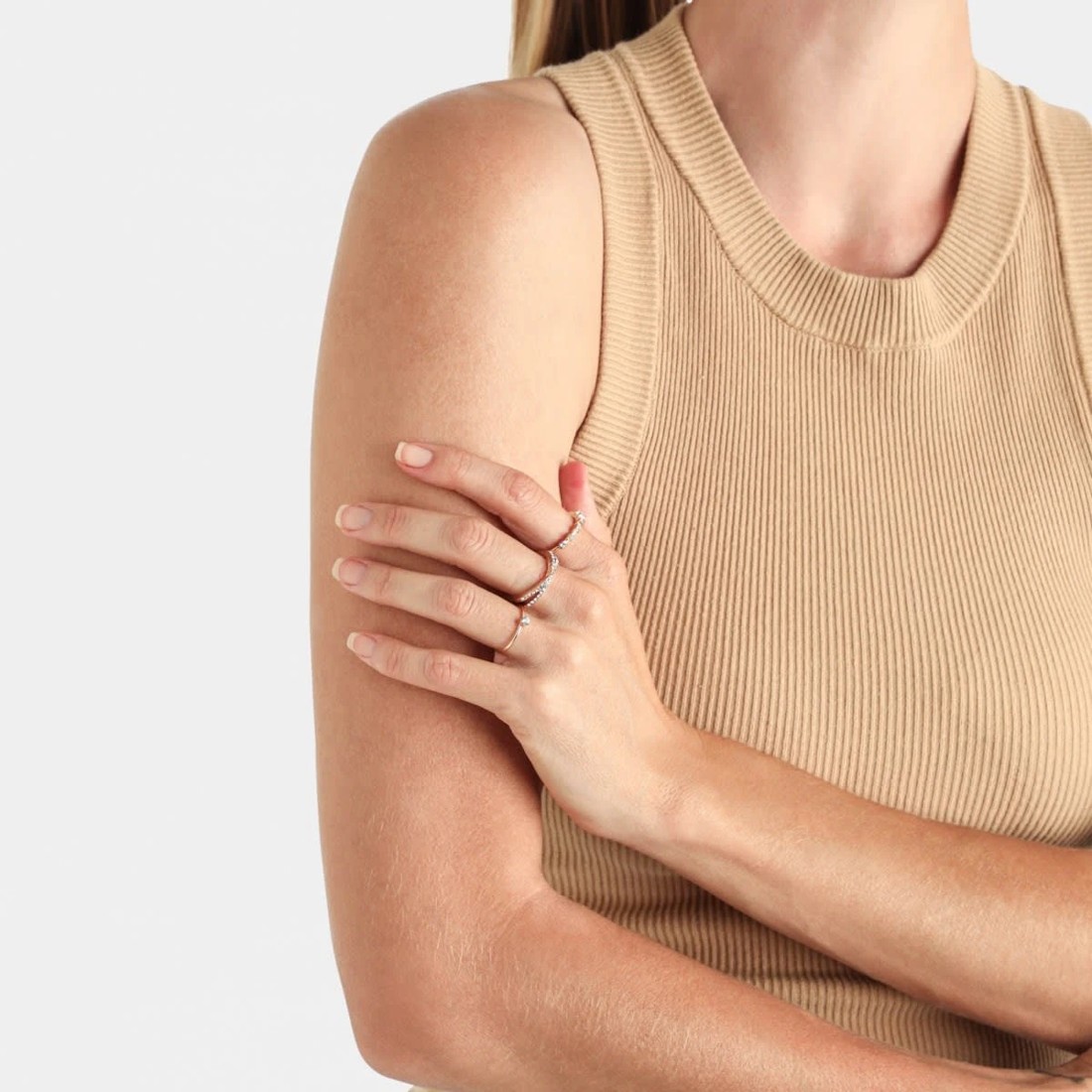 4 6 Pack Diamante Stack Rings - Gold Tone, 4 of 5