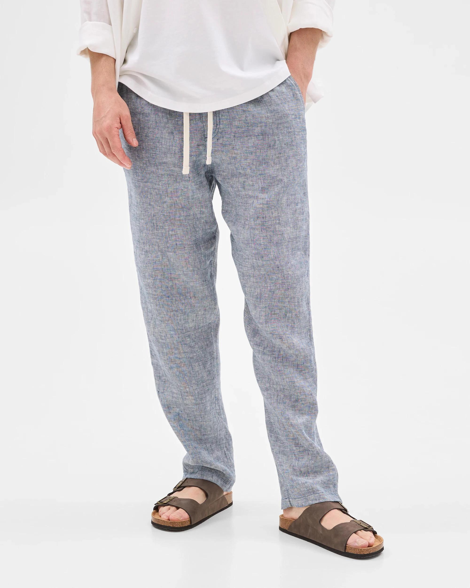 2 Target European Linen Pants MID BLUE, 2 of 5