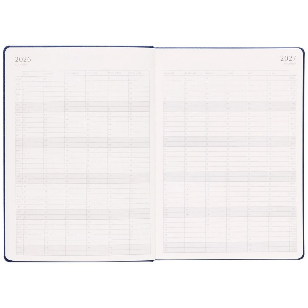 4 J.Burrows A4 Week to View Textured FY26/27 Diary Navy, 4 of 6