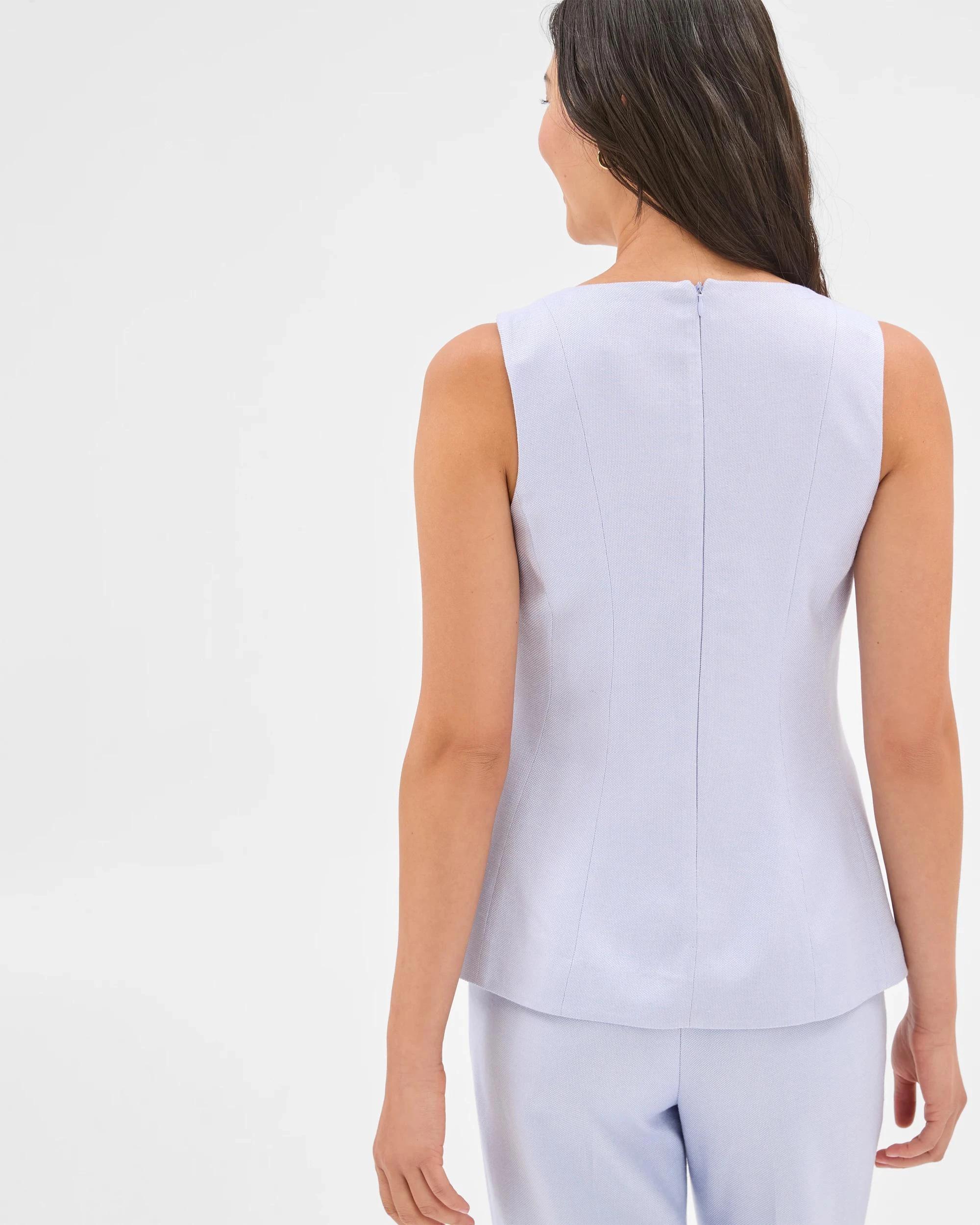 4 Sleeveless Textured Pleat Detail Top - Preview BABY LAVENDER, 4 of 5