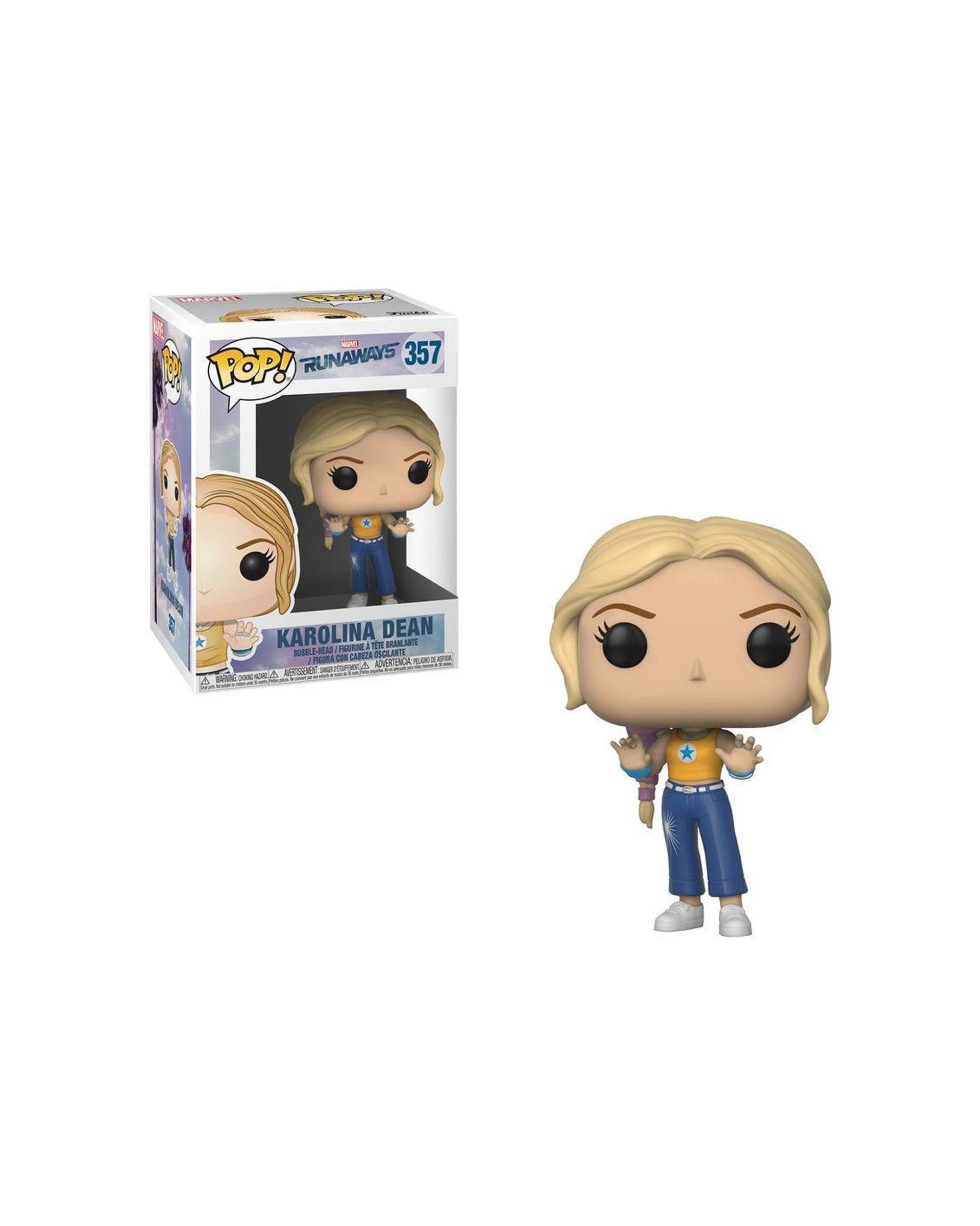 3 Pop Vinyl Figurine Runaways - Karolina Marvel Collectible Action Figure 10cm - Multi, 3 of 3